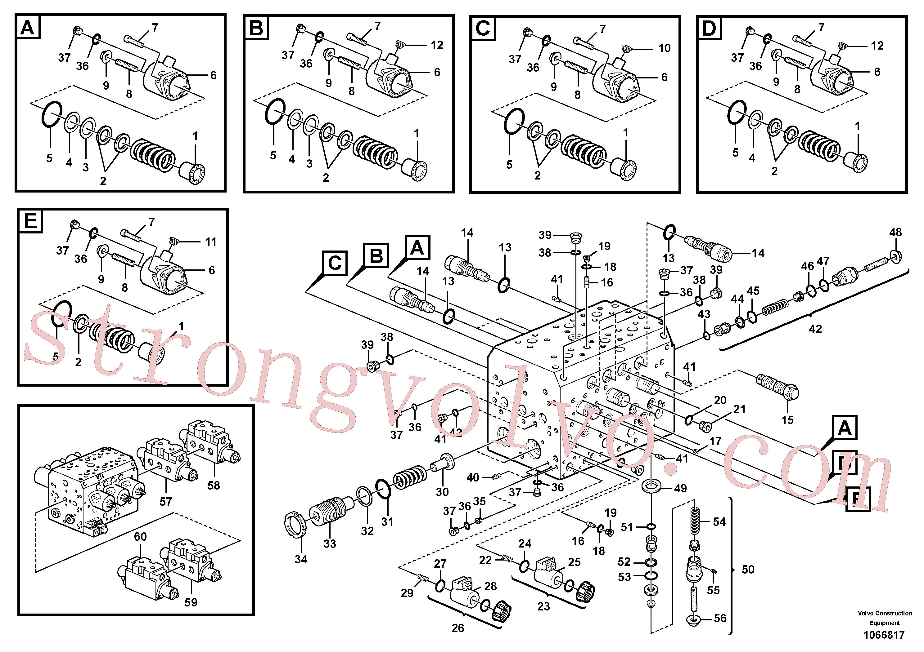 VOE15191680 Volvo Conjunto da válvula principal, bloco de montagem(1066817 Montagem)