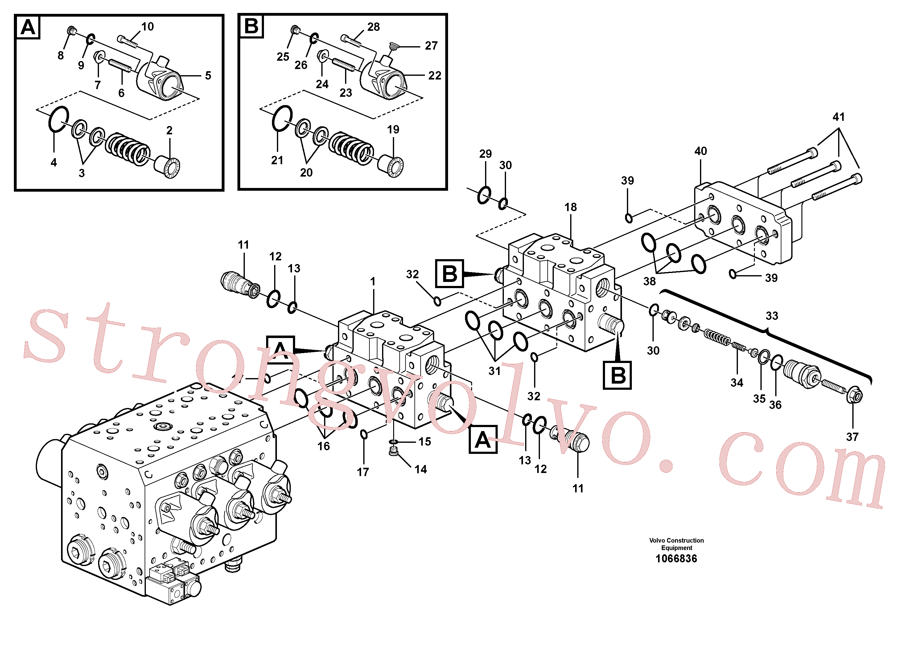 VOE11704825 Volvo Válvula hidráulica(1066836 Montagem)