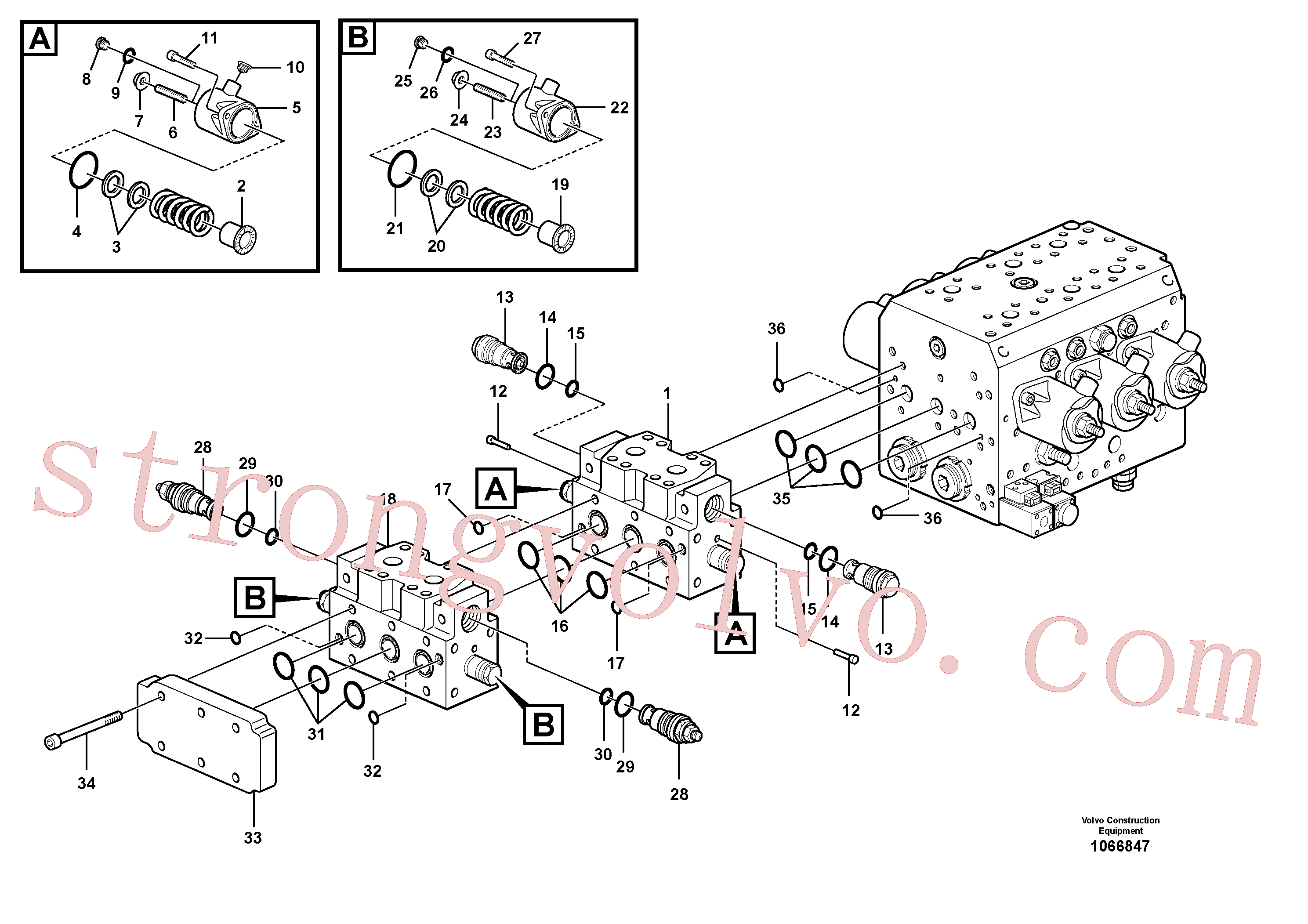 VOE11713222 Volvo Válvula hidráulica(1066847 Montagem)