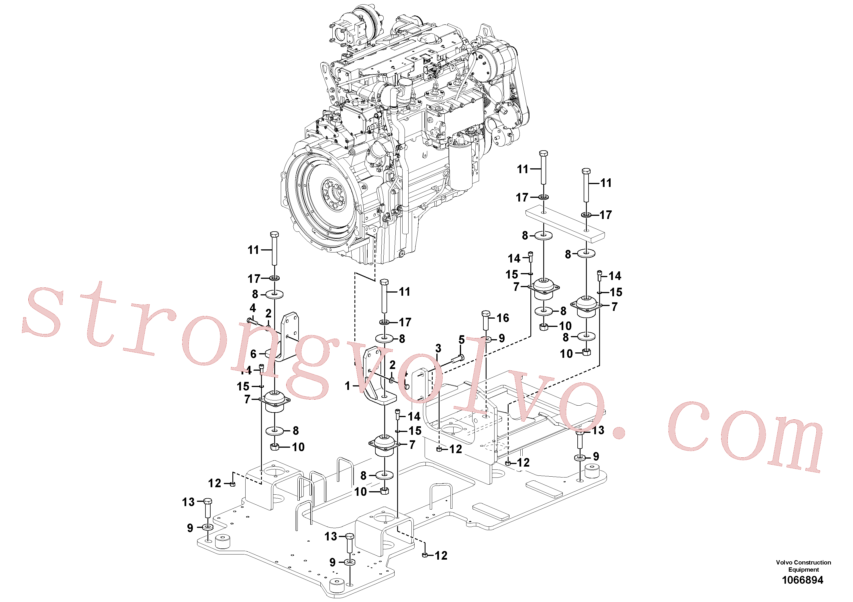 VOE983311 Volvo Suporte do motor(1066894 Montagem)