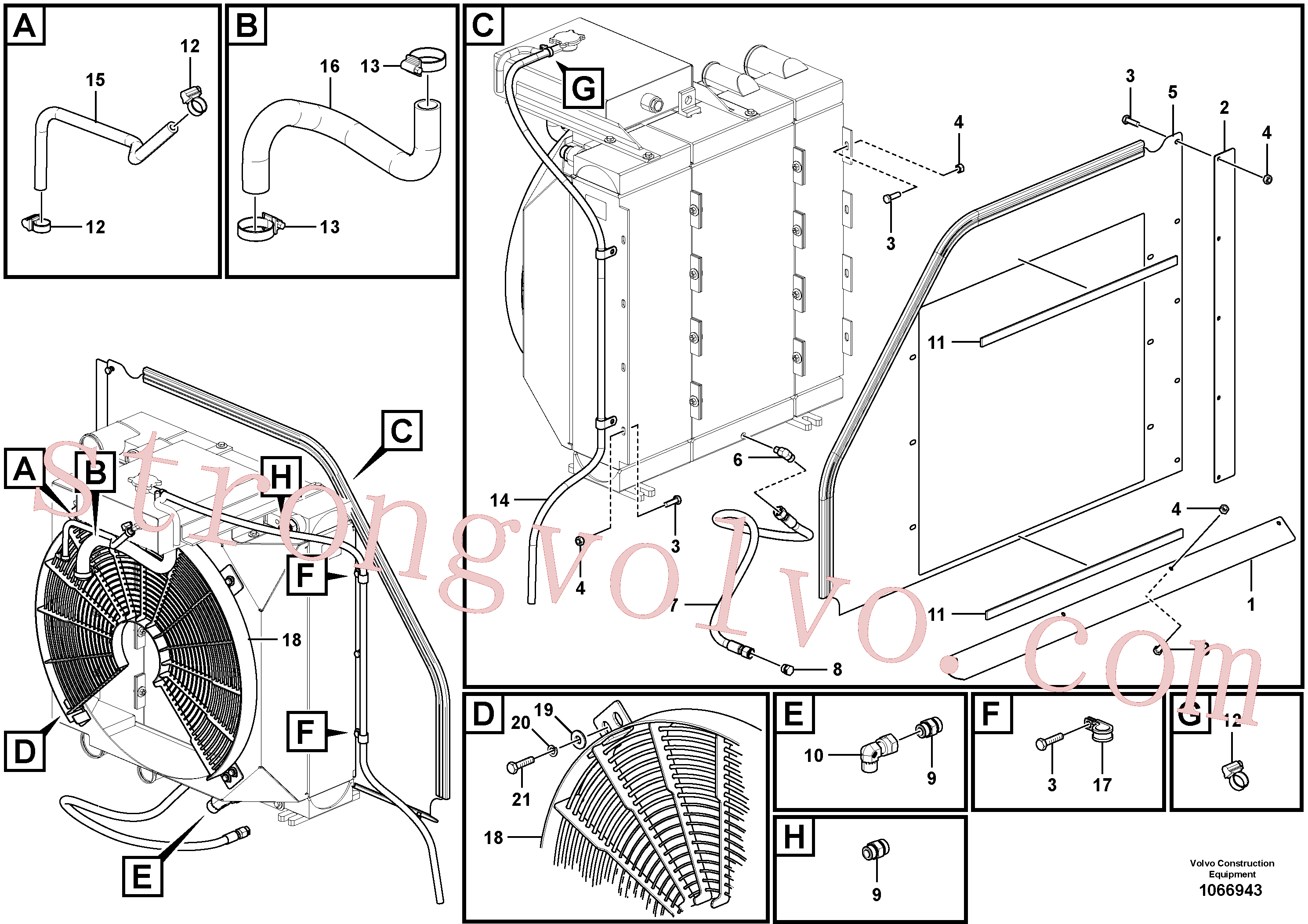 VOE11803677 Volvo Sistema de arrefecimento(1066943 Montagem)