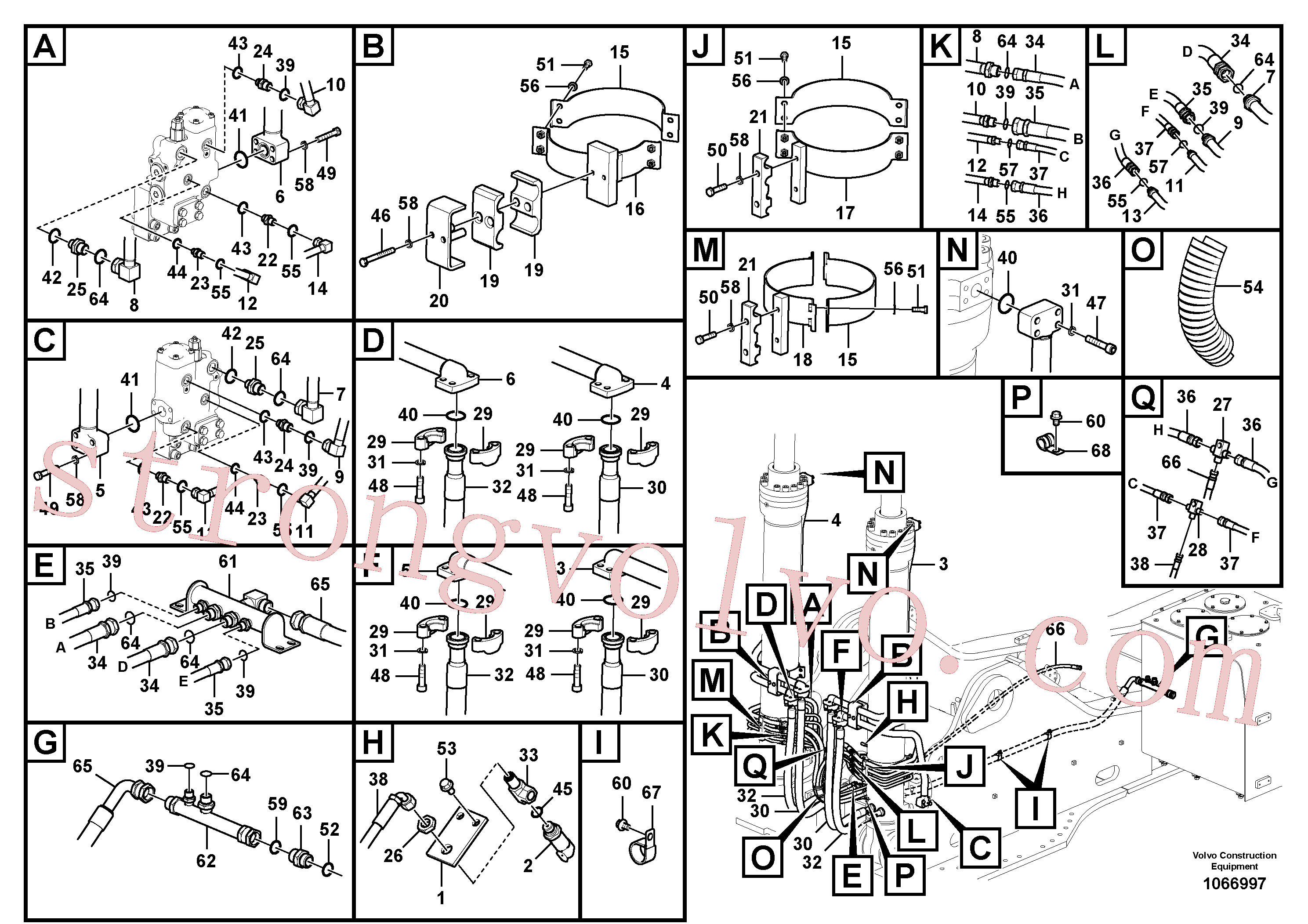 VOE938113 Volvo Hidráulica de serviço, ruptura da lança(1066997 Montagem)