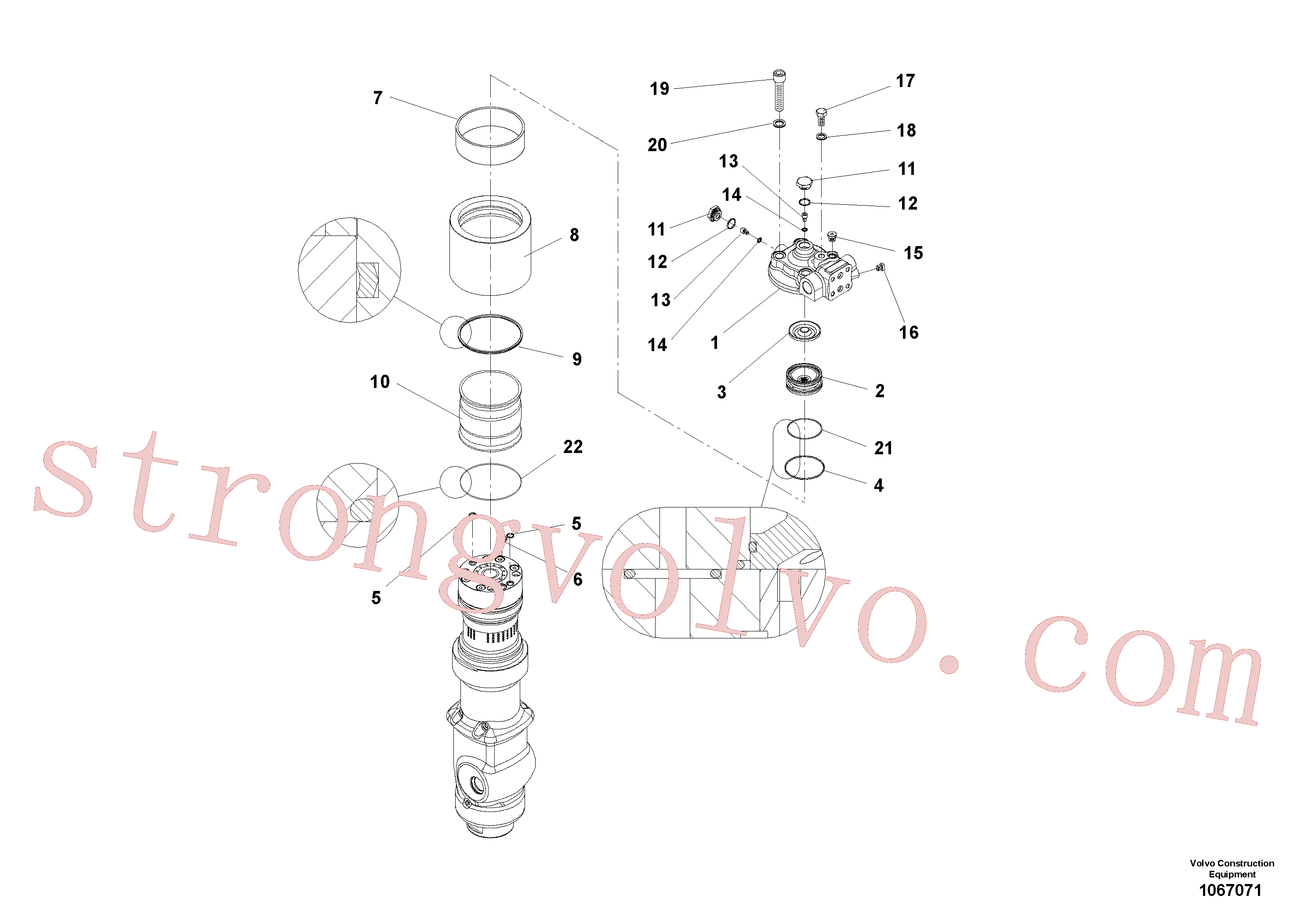 VOE14534742 Volvo Martelo hidráulico - acumulador(1067071 Montagem)
