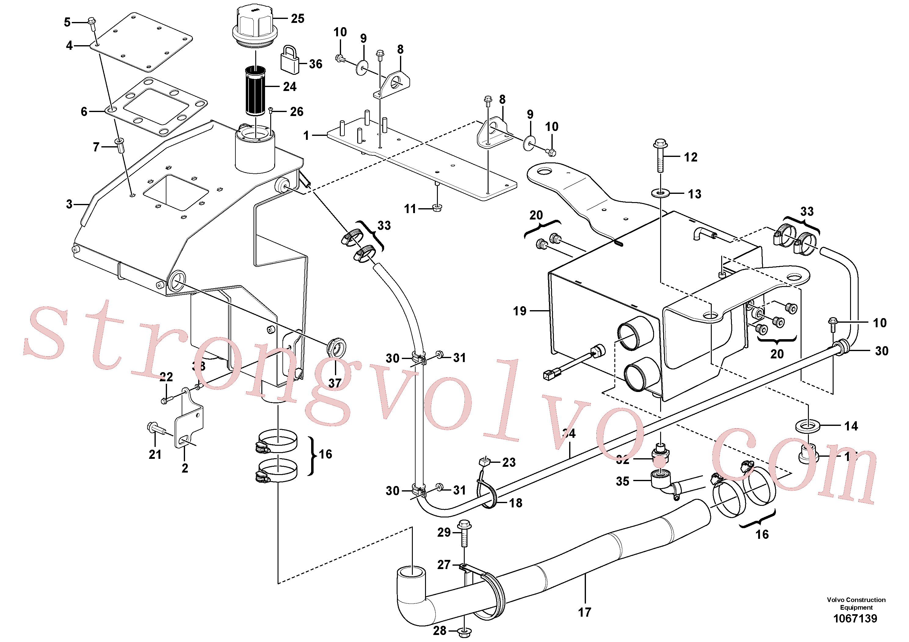 ZM4384256 Volvo Depósito de óleo hidráulico(1067139 Montagem)