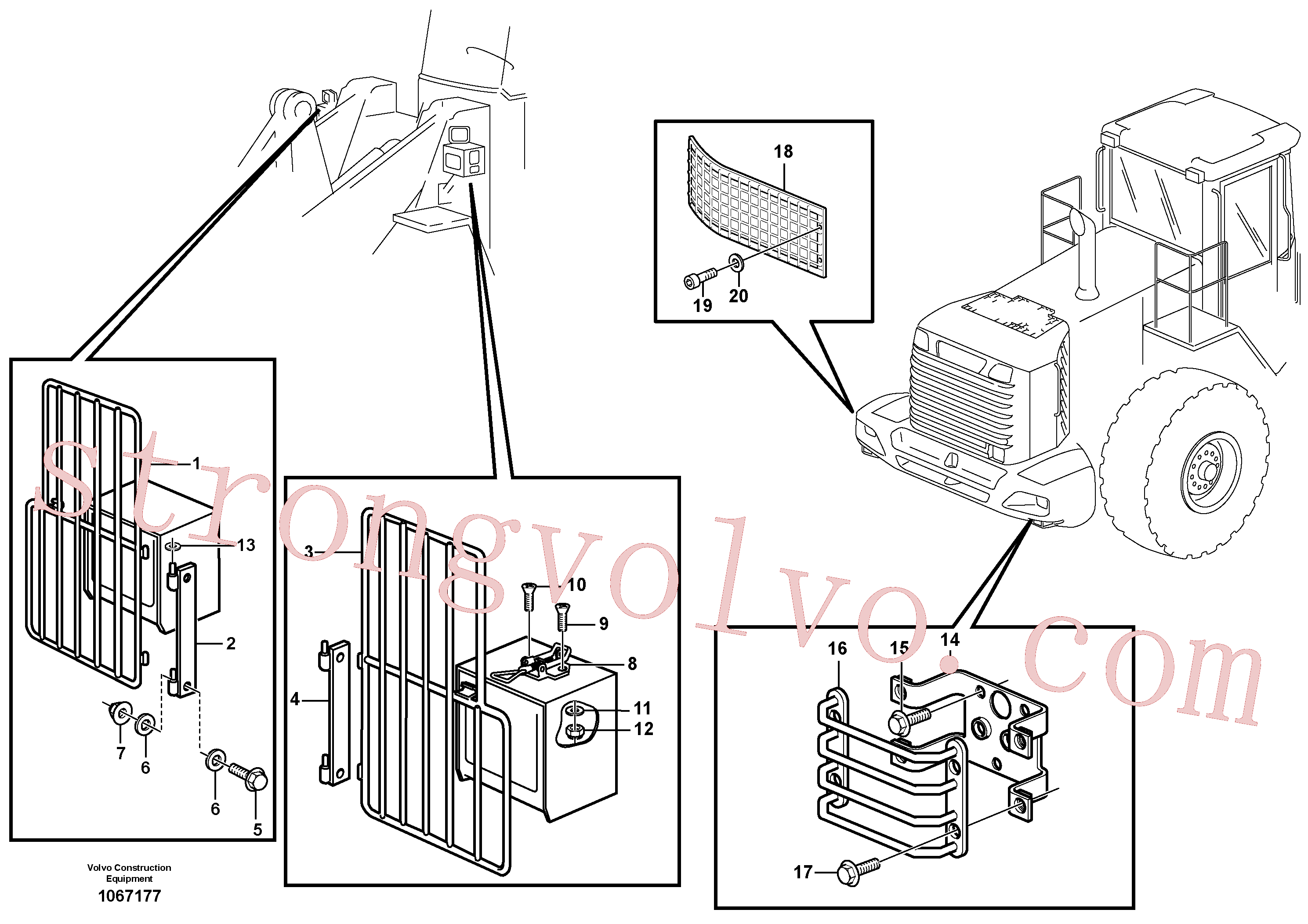 VOE949874 Volvo Protecção para a iluminação.(1067177 Montagem)