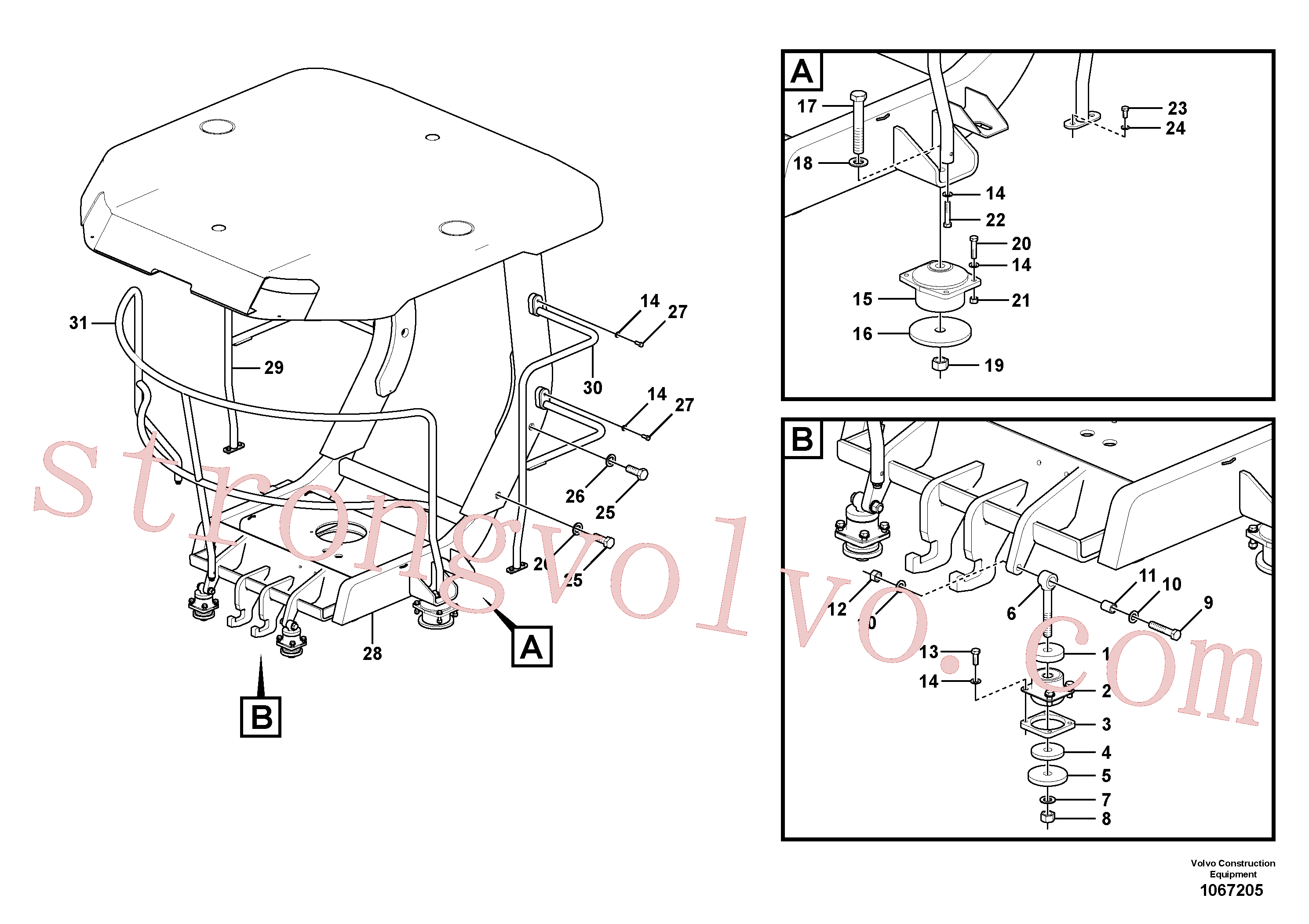 VOE997409 Volvo Instalação de capota ROPS(1067205 Montagem)
