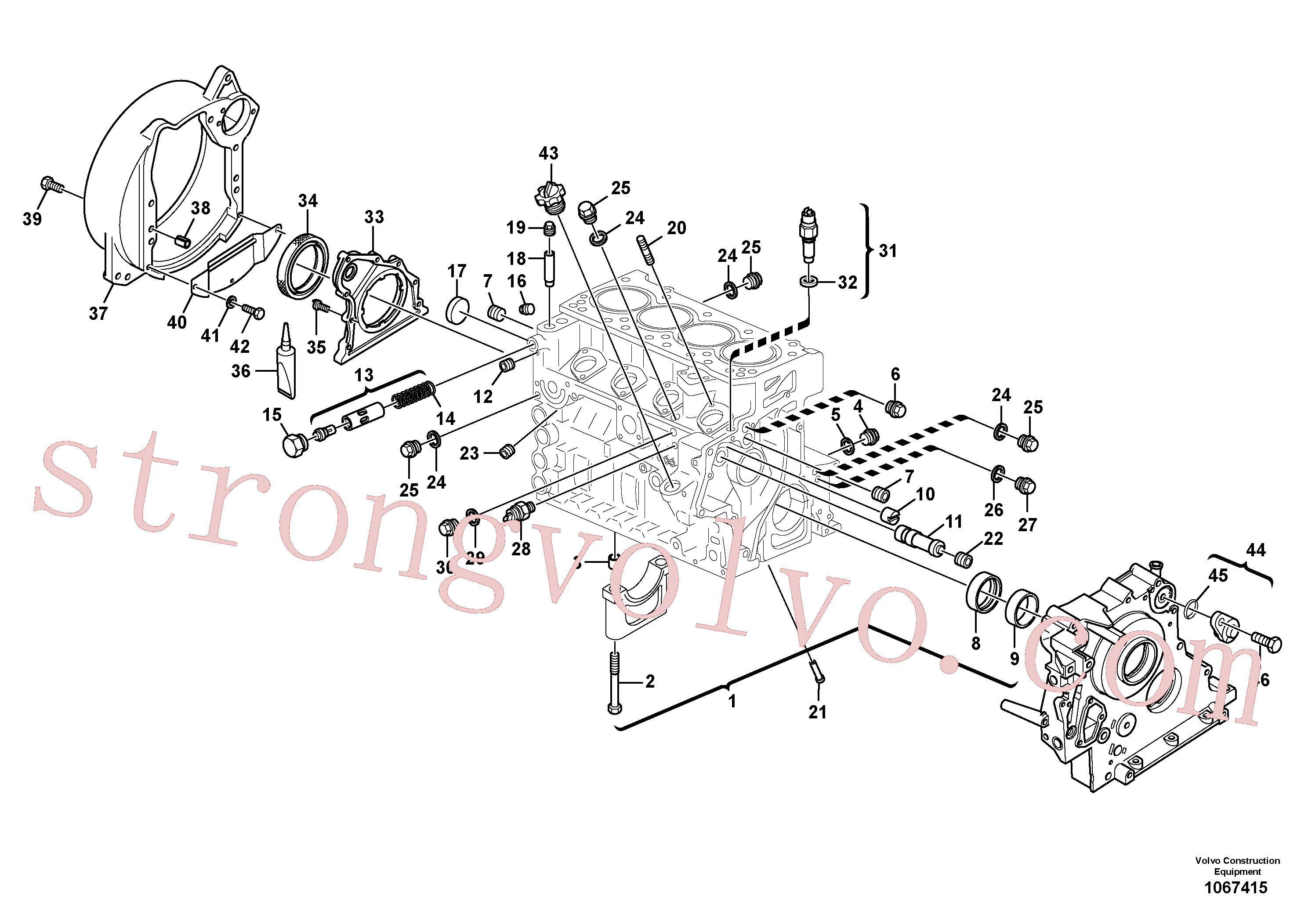 VOE20459941 Volvo Bloco do motor(1067415 Montagem)