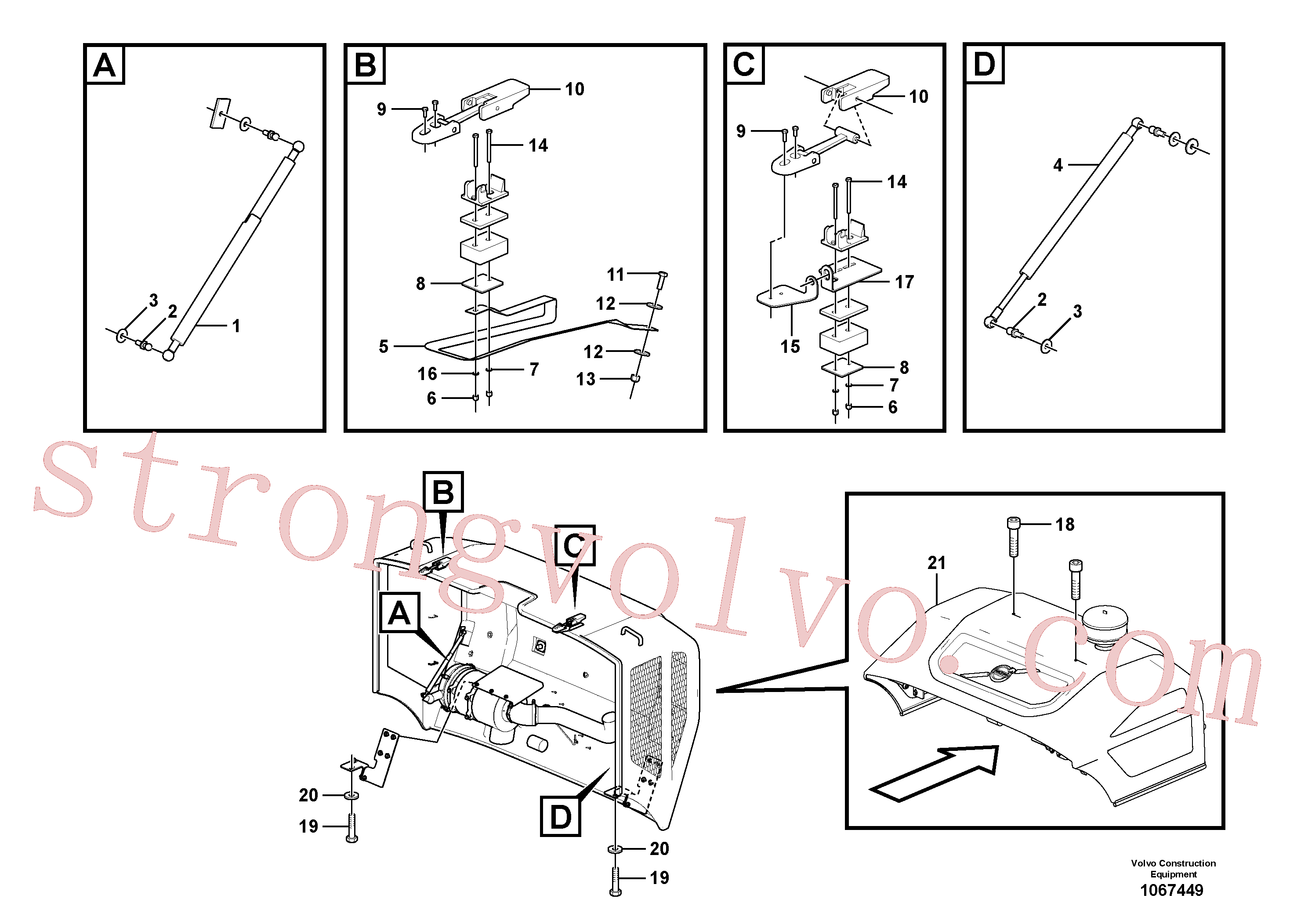 RM96713185 Volvo Capot do motor(1067449 Montagem)