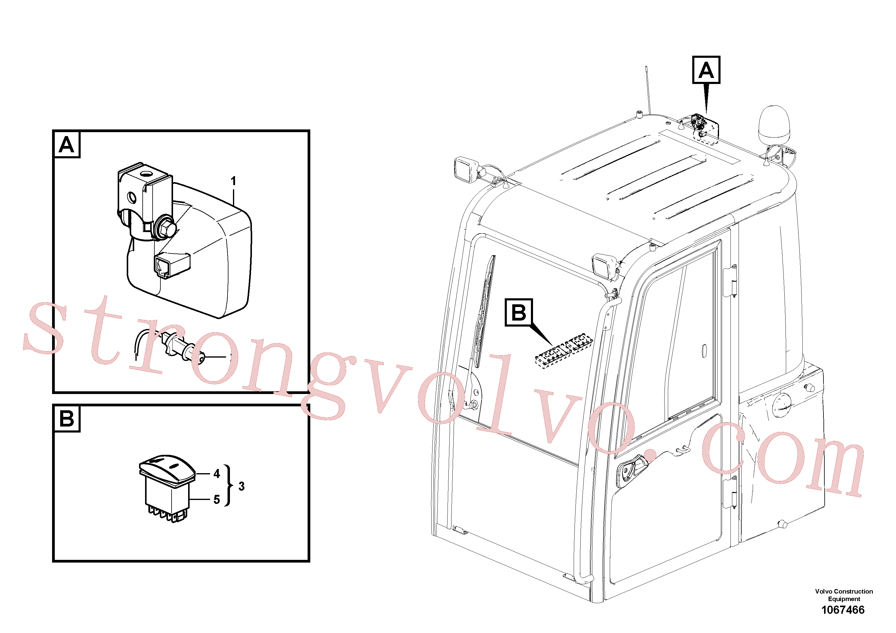VOE70377107 Volvo Luzes de trabalho, extra(1067466 Montagem)