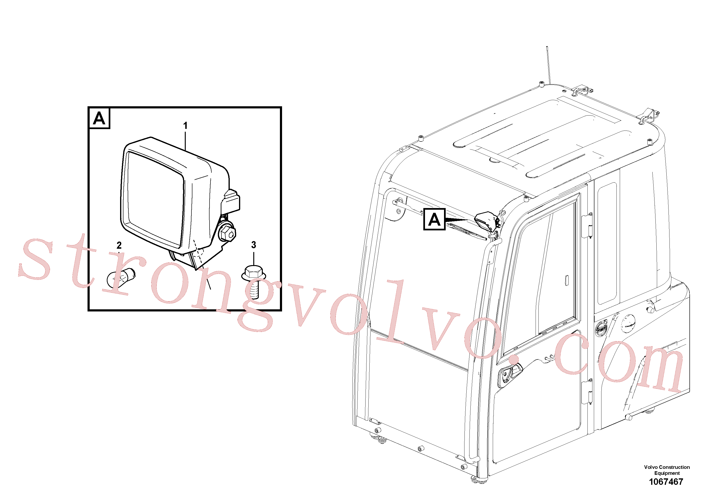 VOE946471 Volvo Luzes de trabalho, extra(1067467 Montagem)