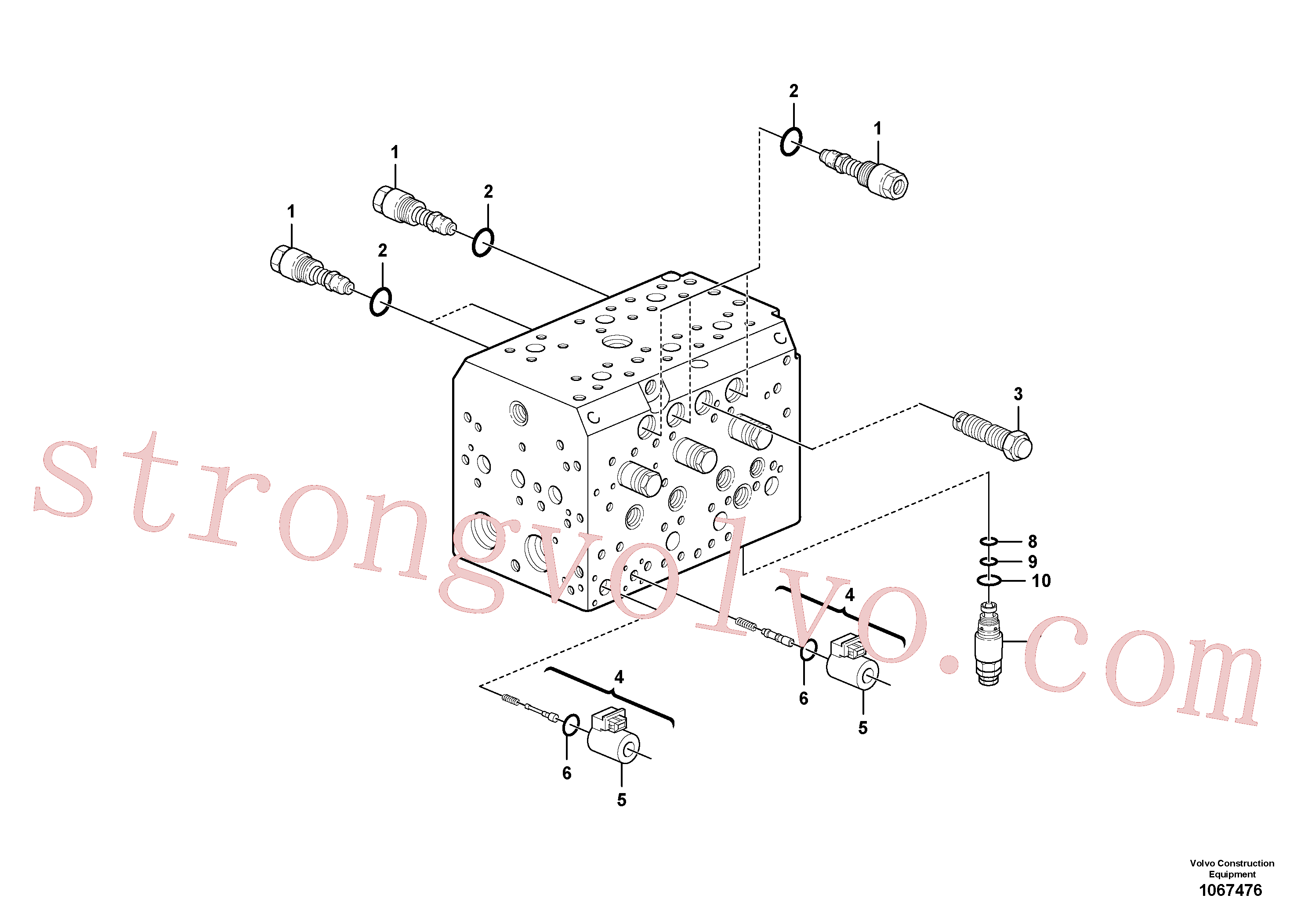 VOE14641021 Válvula controle Volvo escavadeira