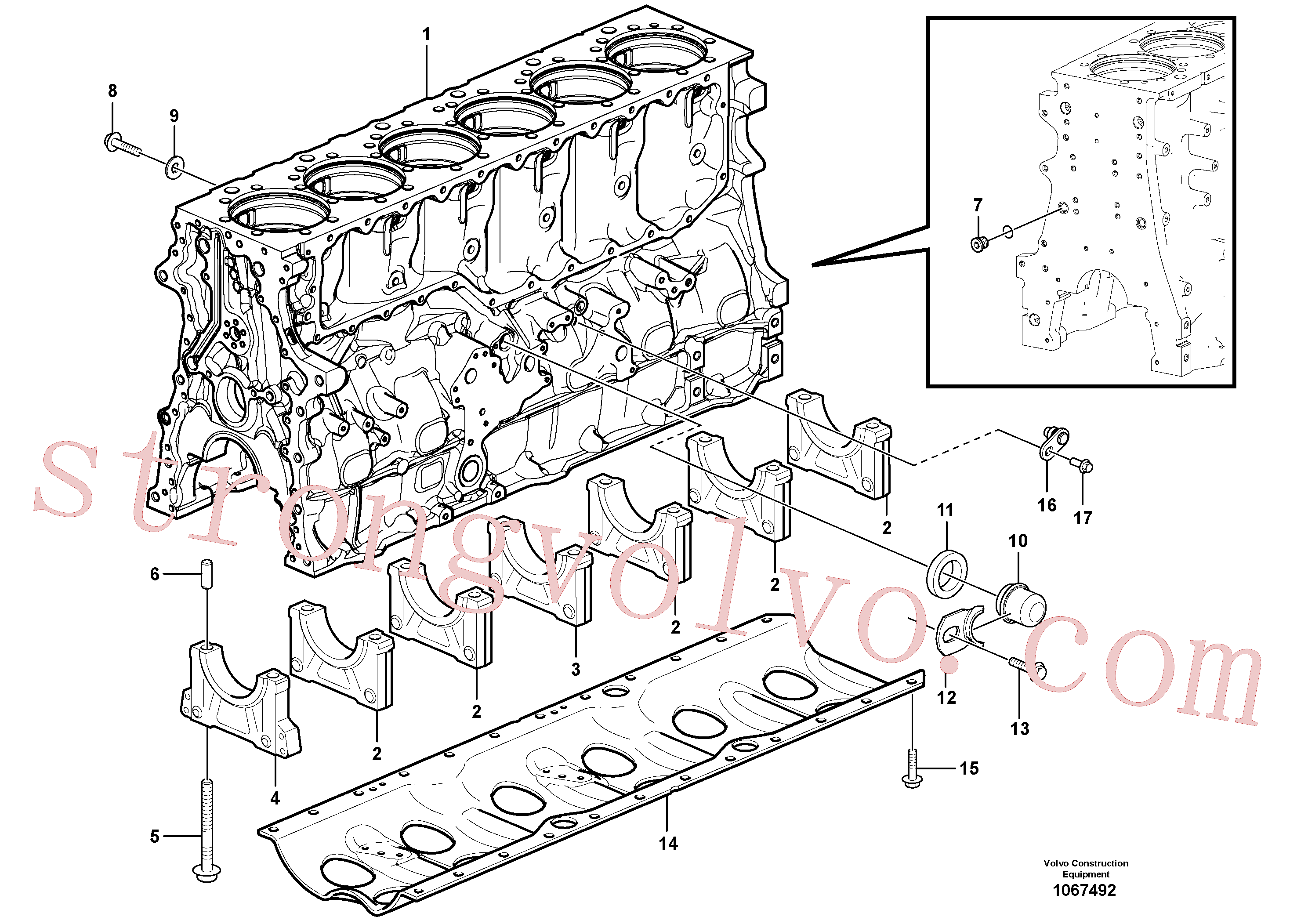 VOE21940615 Volvo Bloco do motor(1067492 Montagem)