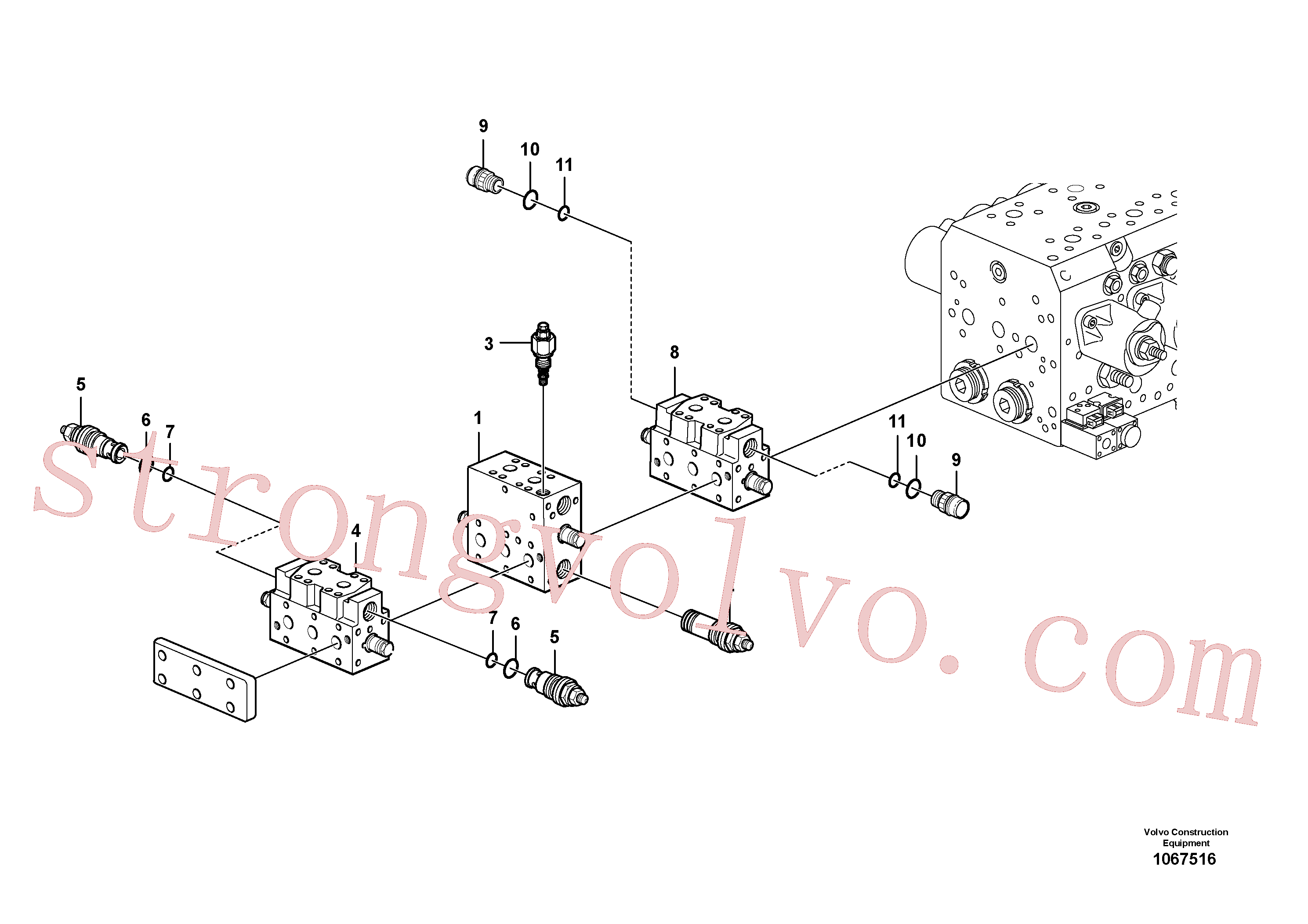 VOE17261930 Volvo Válvula(1067516 Montagem)
