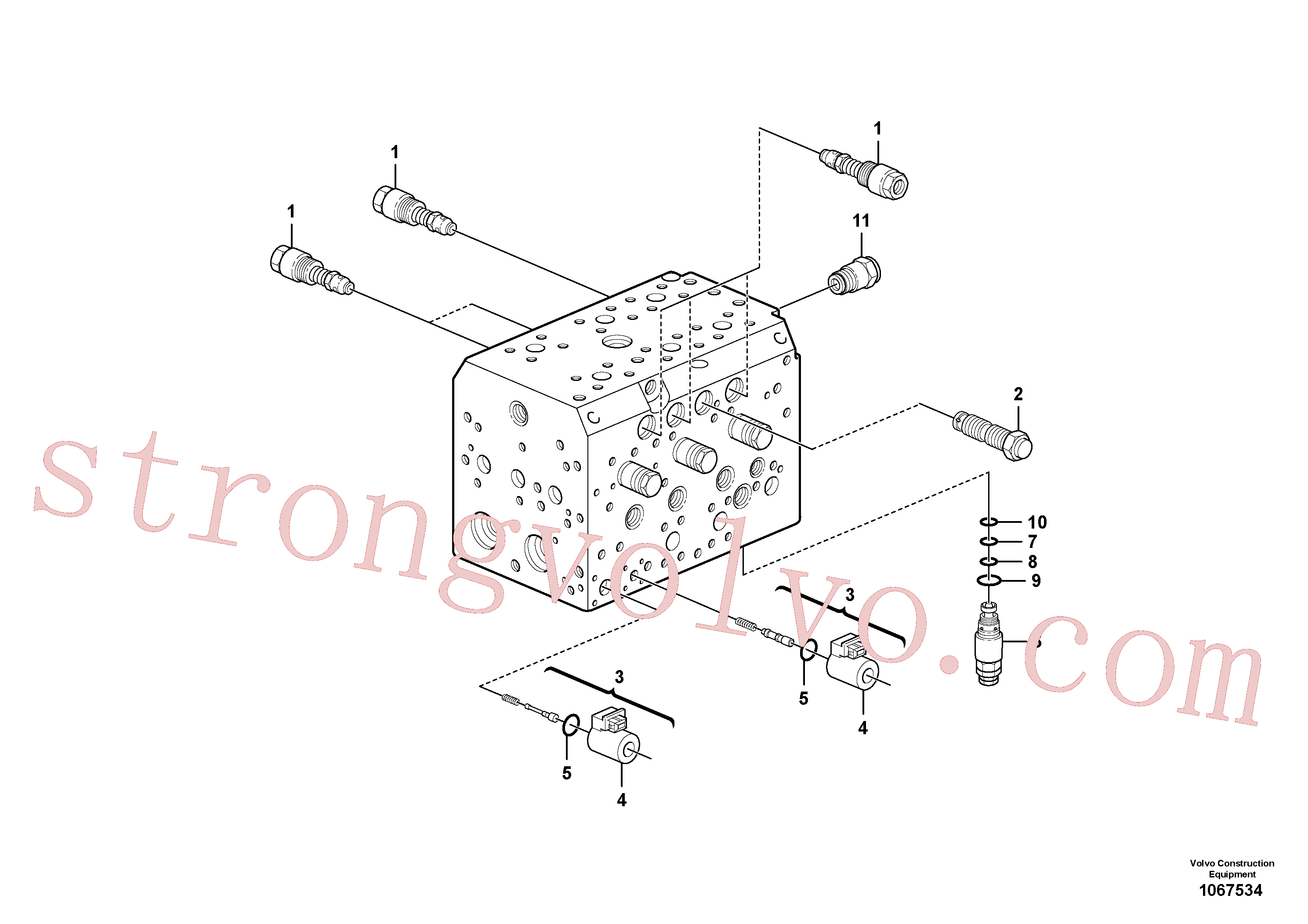 VOE15191680 Volvo Válvula(1067534 Montagem)
