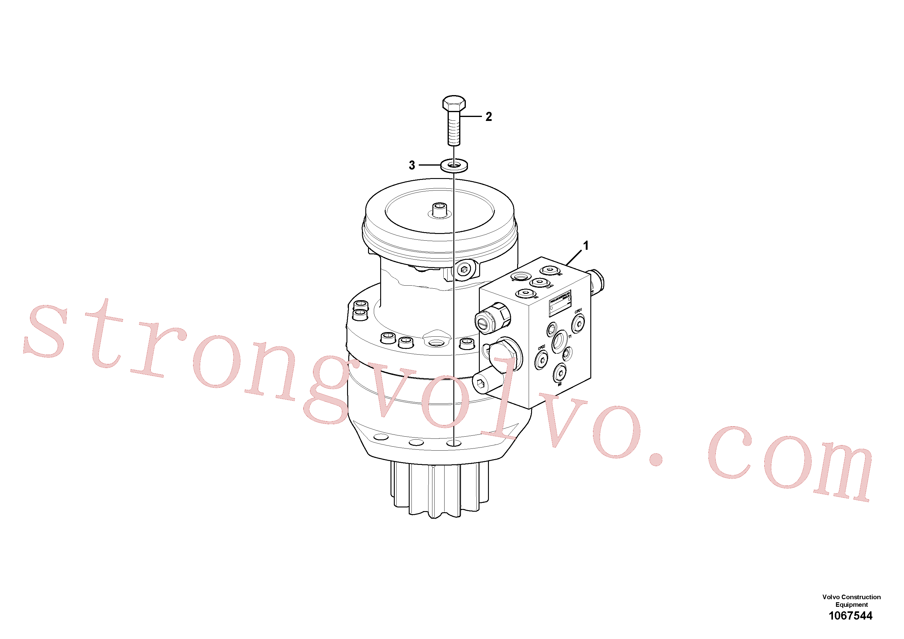VOE14654634 Volvo Motor de rotação com peças de montagem(1067544 Montagem)