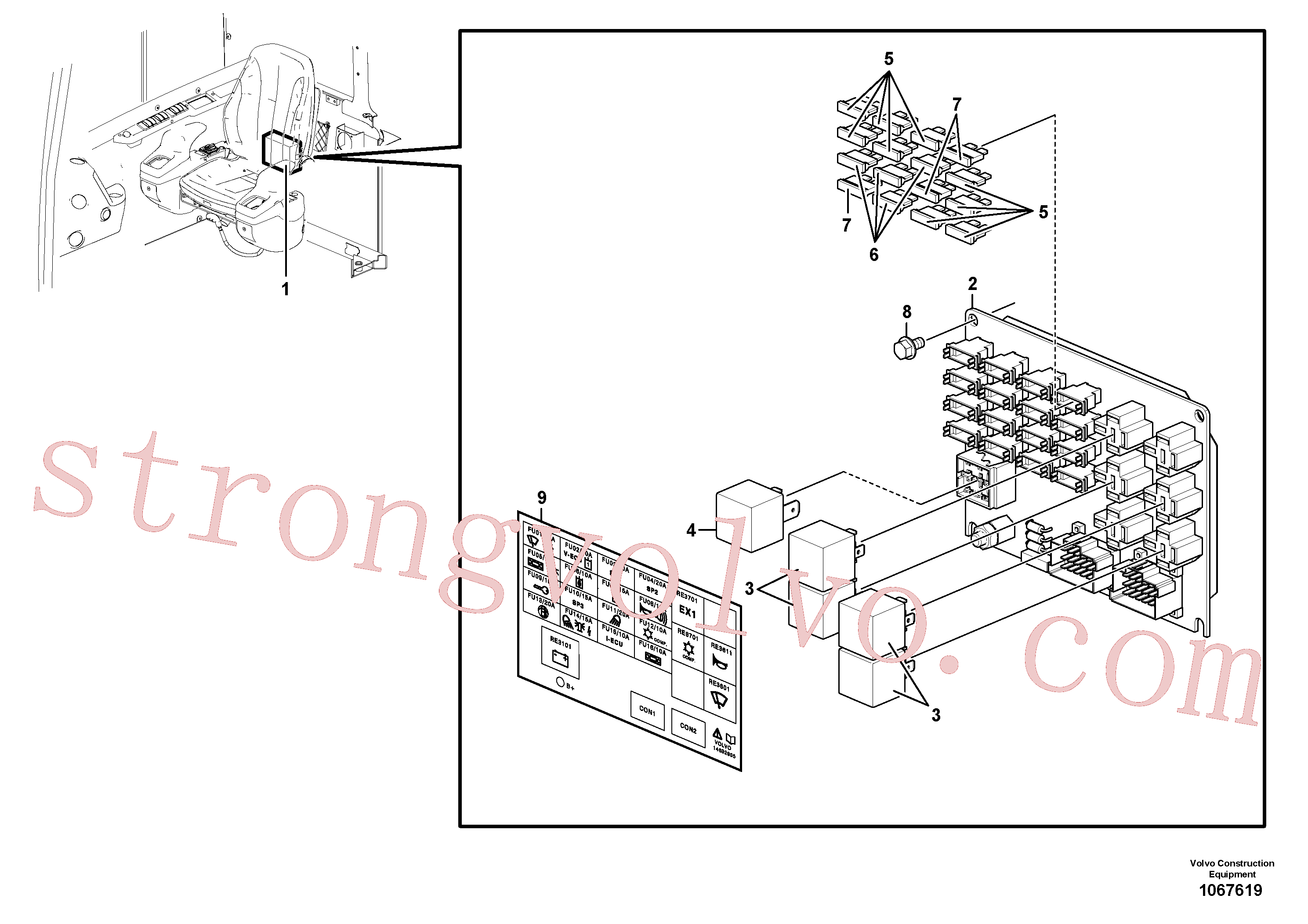 Volvo RM59398016 Fusível Volvo Acessórios para escavadeira