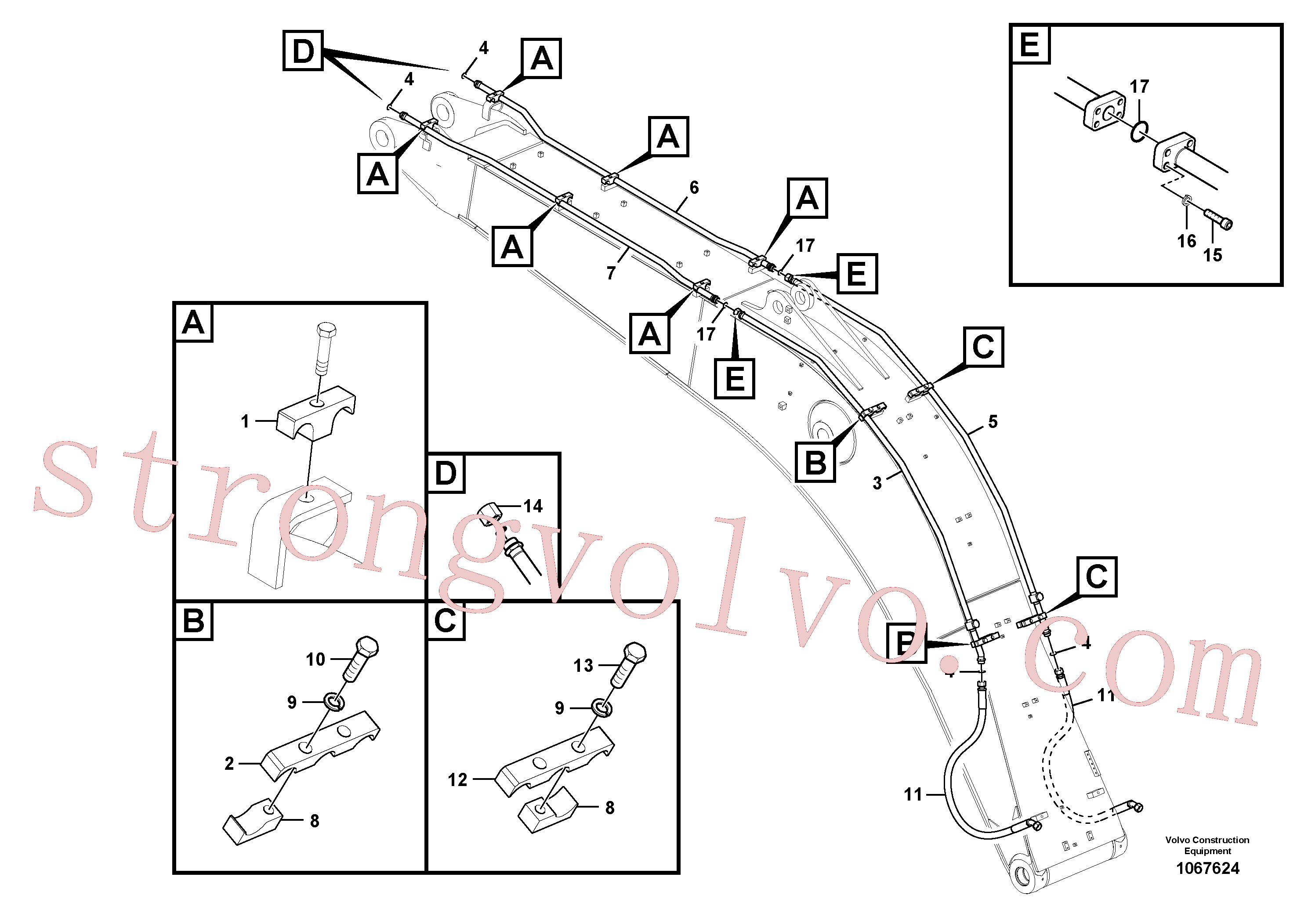 Atacado VOE14678286 Tubo Volvo escavadeira