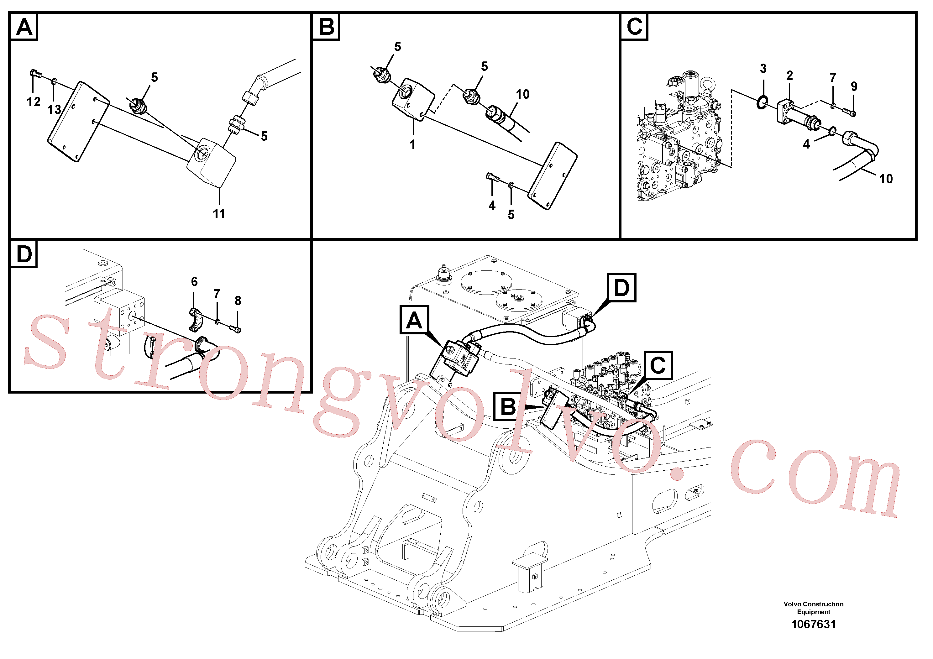 VOE14534512 Volvo Hidráulica de serviço, martelo e cortador para topo(1067631 Montagem)