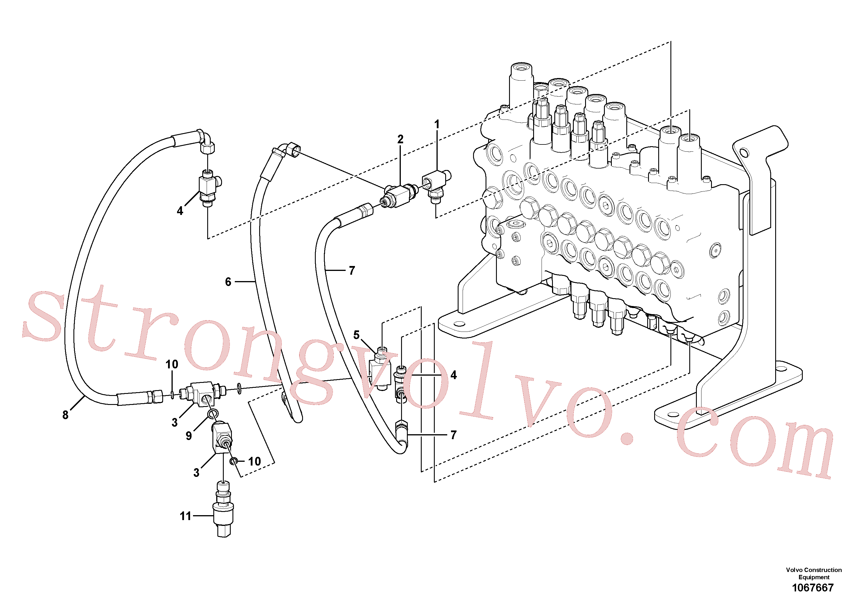 VOE936290 Volvo Sistema servomotor, alarme de curso(1067667 Montagem)