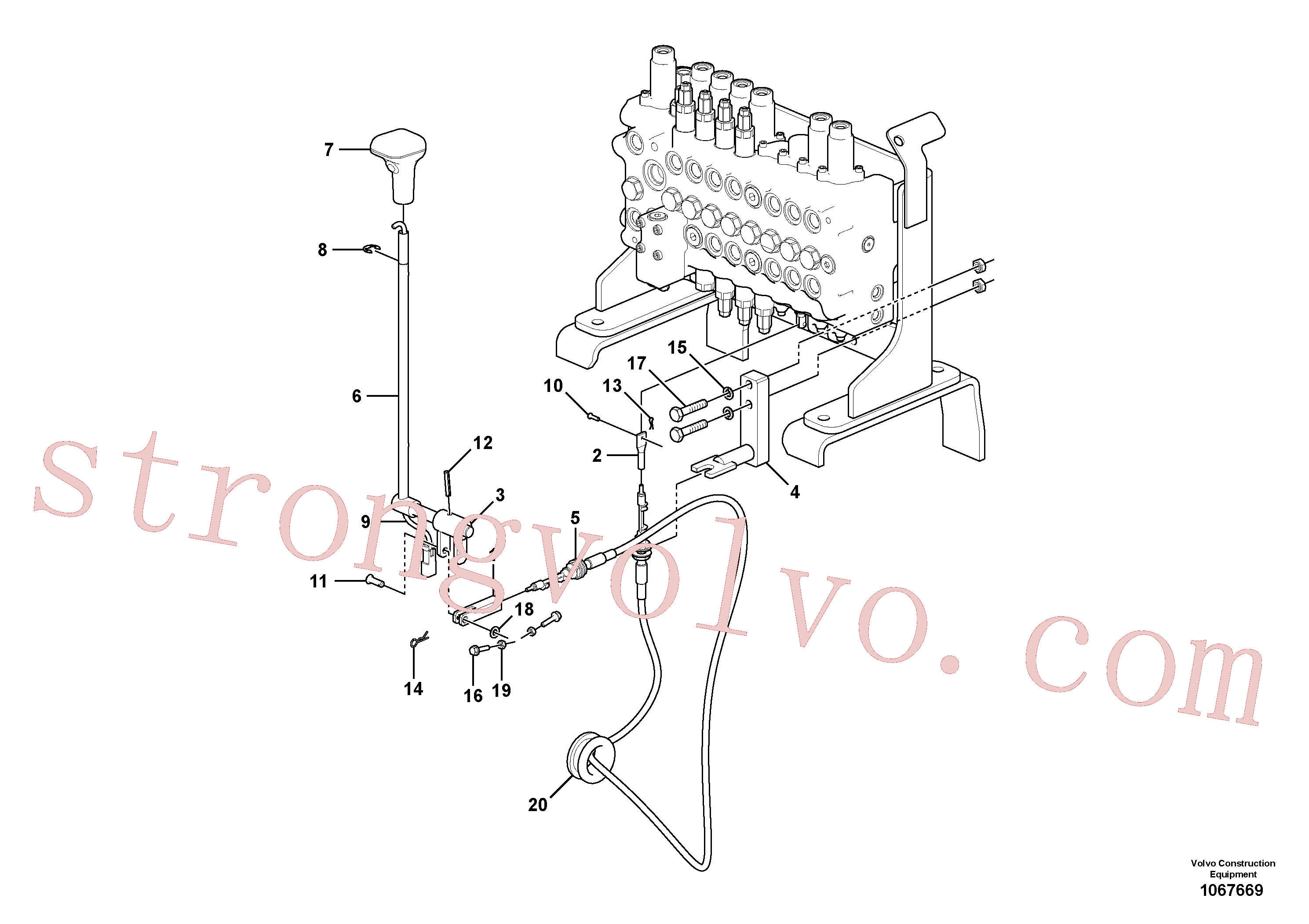 VOE992564 Volvo Sistema servomotor, lâmina de terraplanagem(1067669 Montagem)