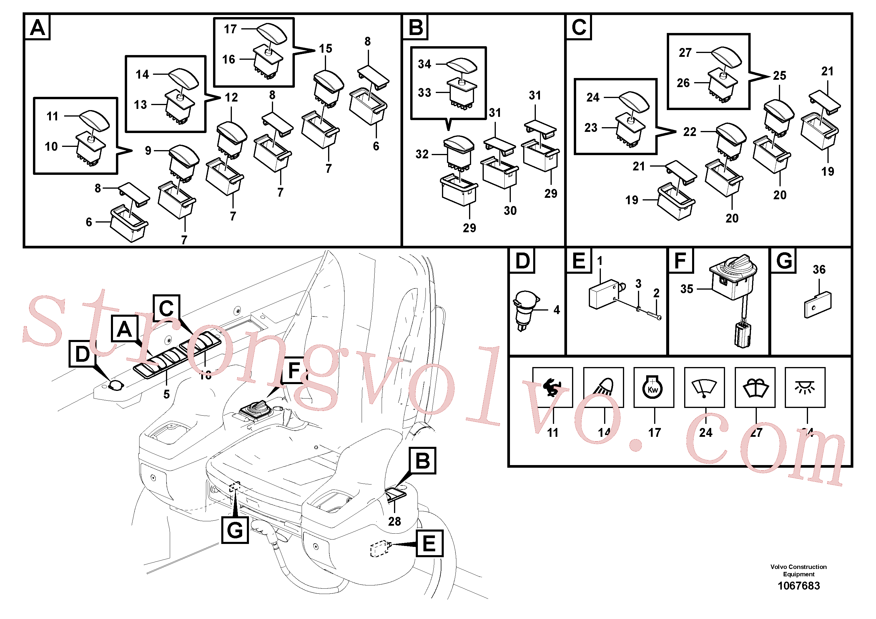 VOE14643925 Volvo Interruptor(1067683 Montagem)