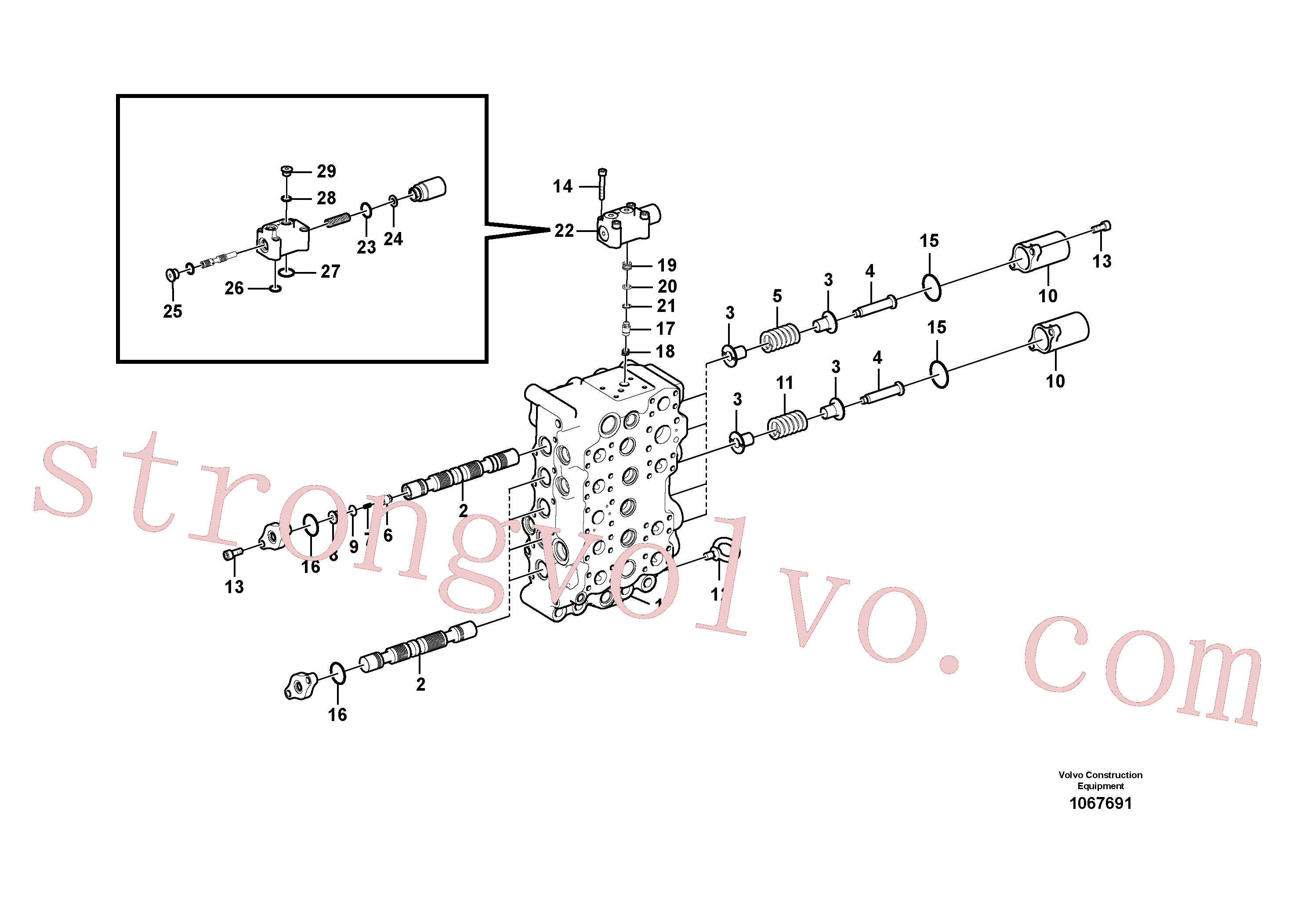VOE14632335 Volvo Válvula mestra de comando(1067691 Montagem)