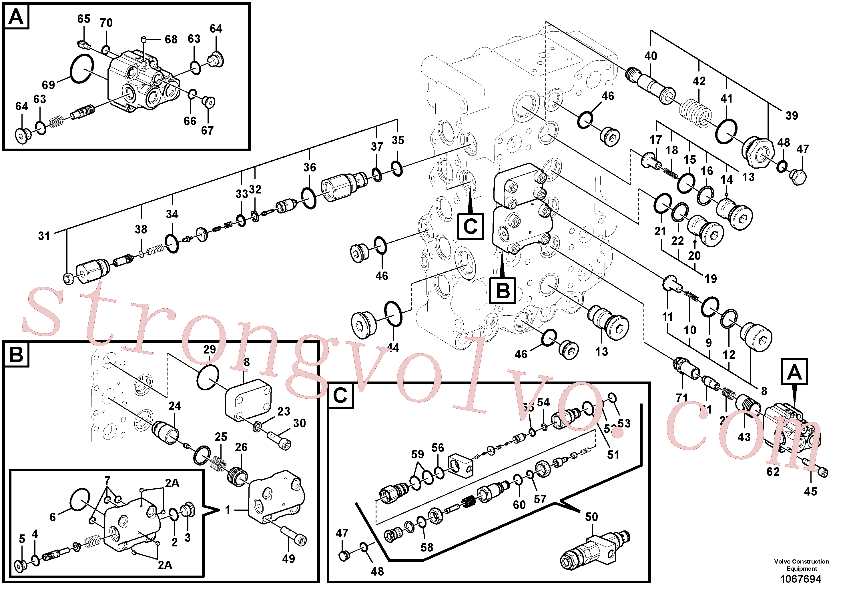SA8230-00180 Volvo Válvula mestra de comando(1067694 Montagem)