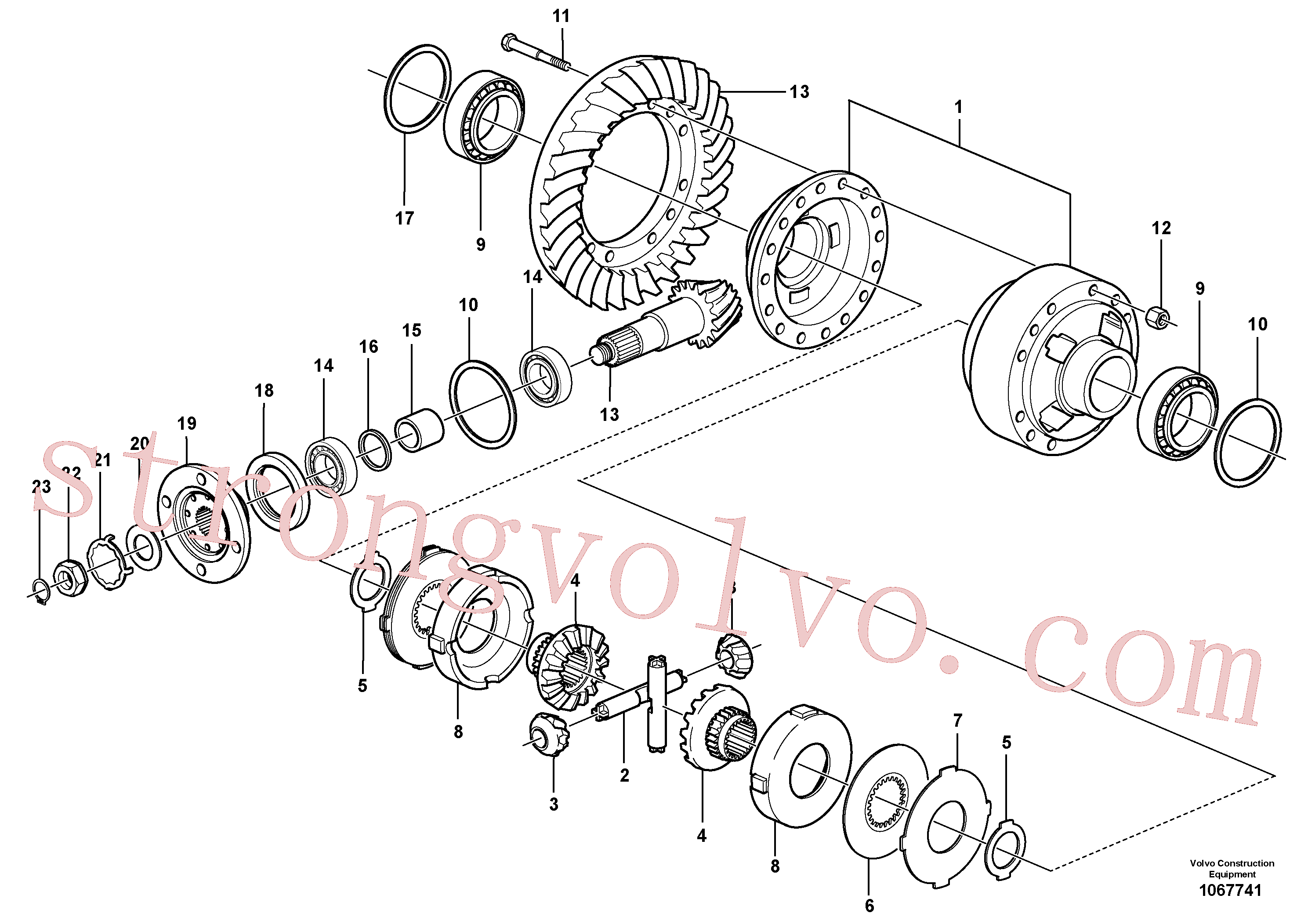 VOE11168066 Volvo Transmissão final, traseira(1067741 Montagem)