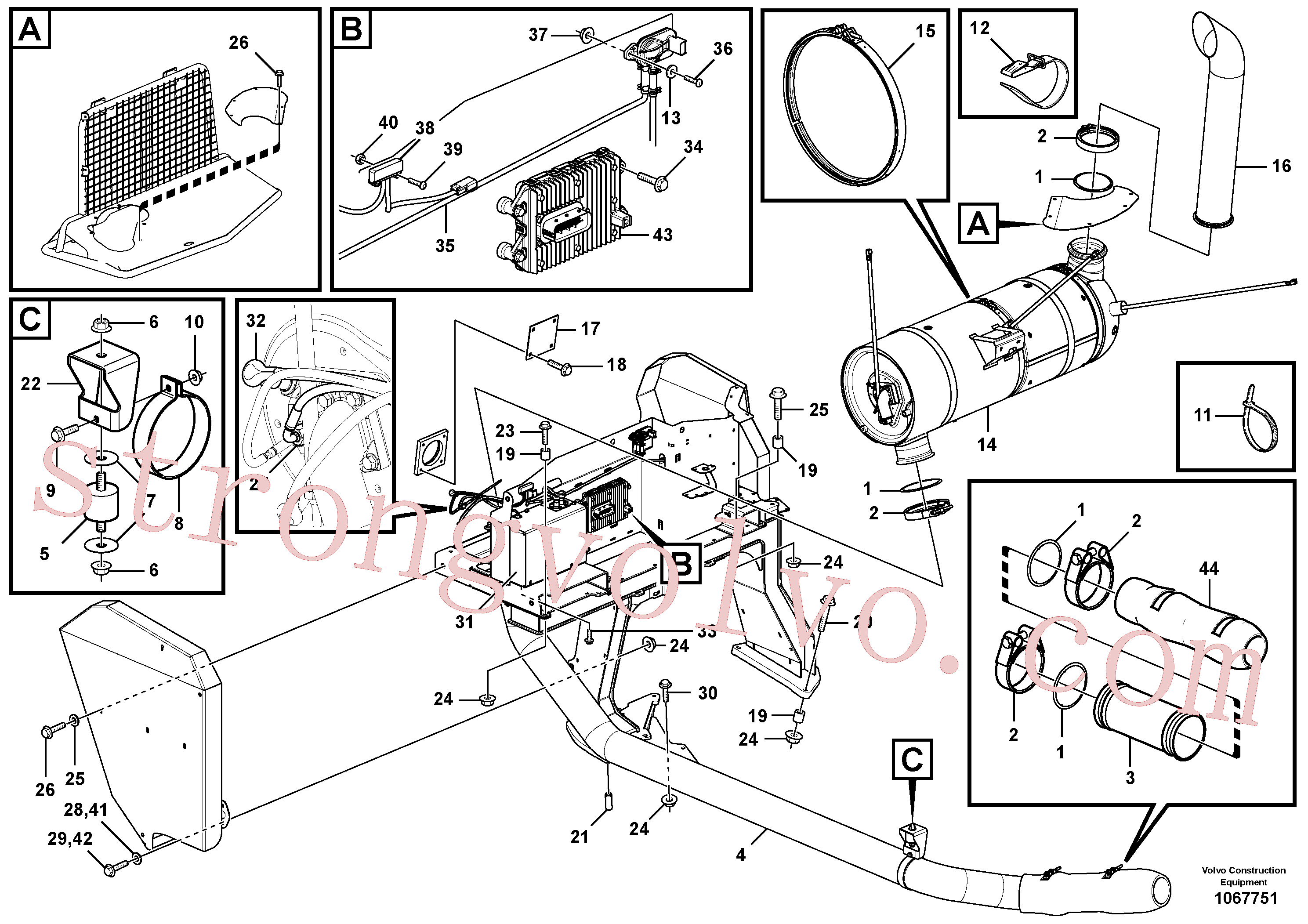 Volvo VOE1629499 Abraçadeira-v Volvo Acessórios para escavadeira