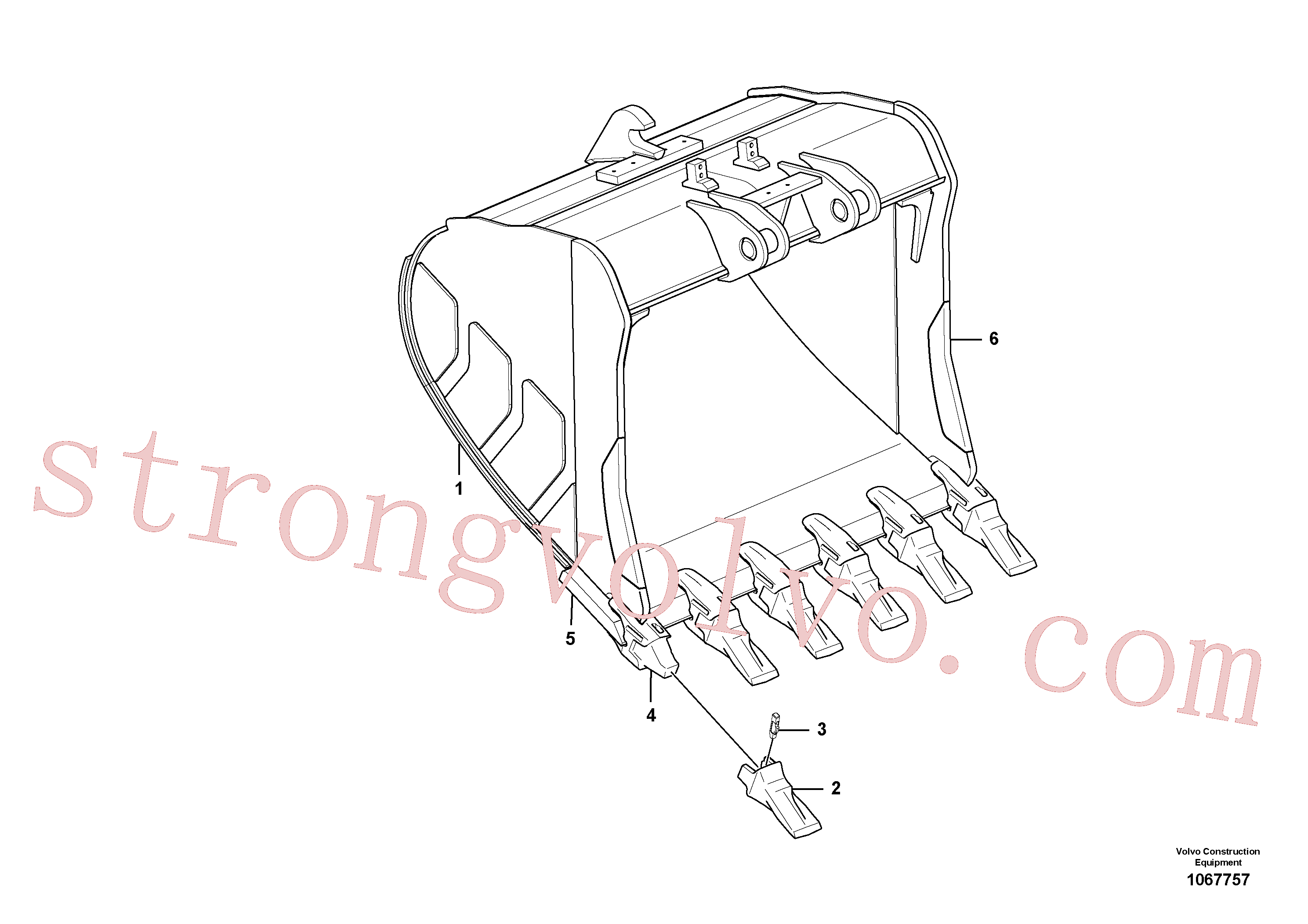 VOE14644055 Volvo Baldes para Quickfit (engate rápido)(1067757 Montagem)