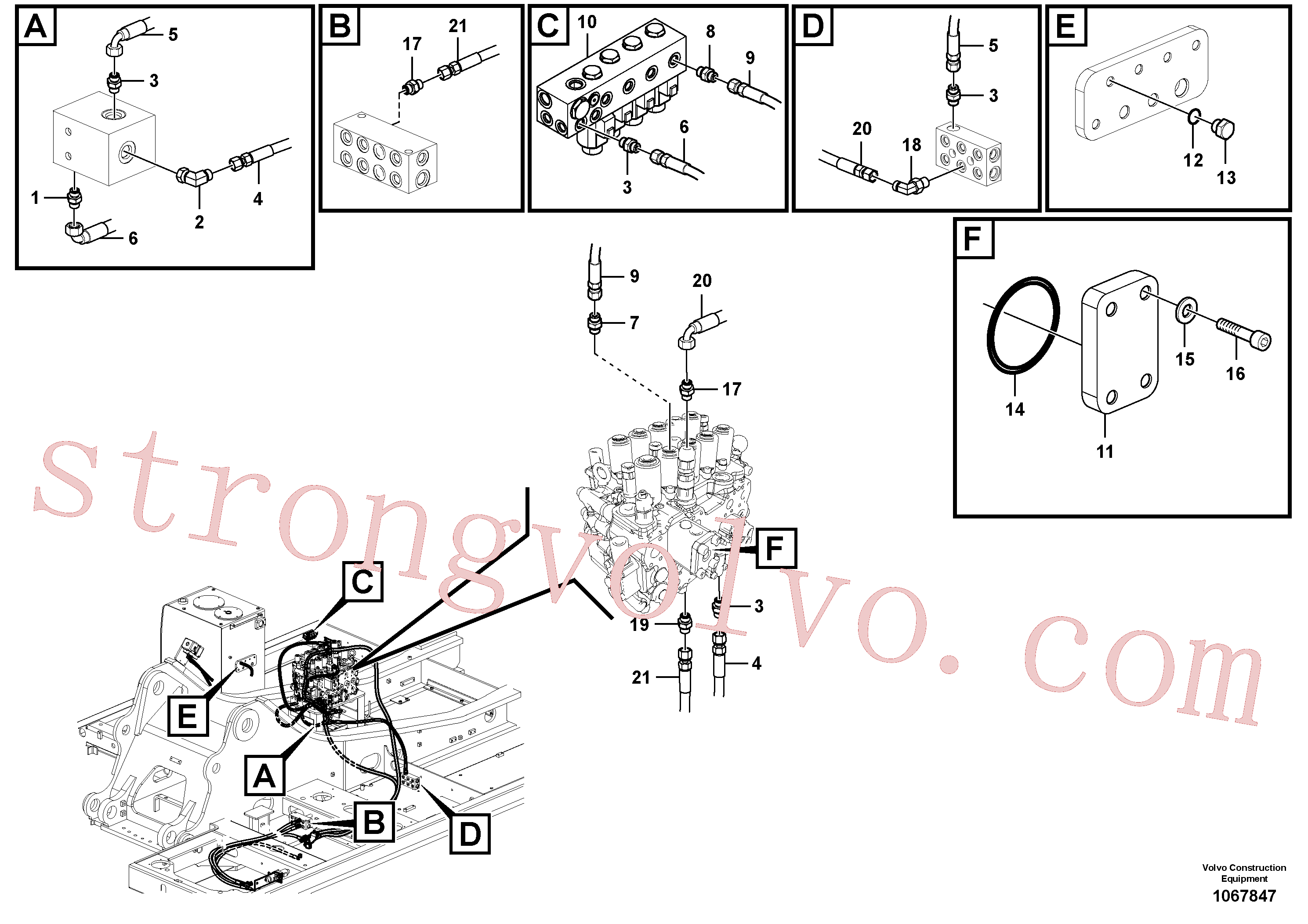 VOE14612099 Volvo Sistema servomotor, martelo e corte(1067847 Montagem)