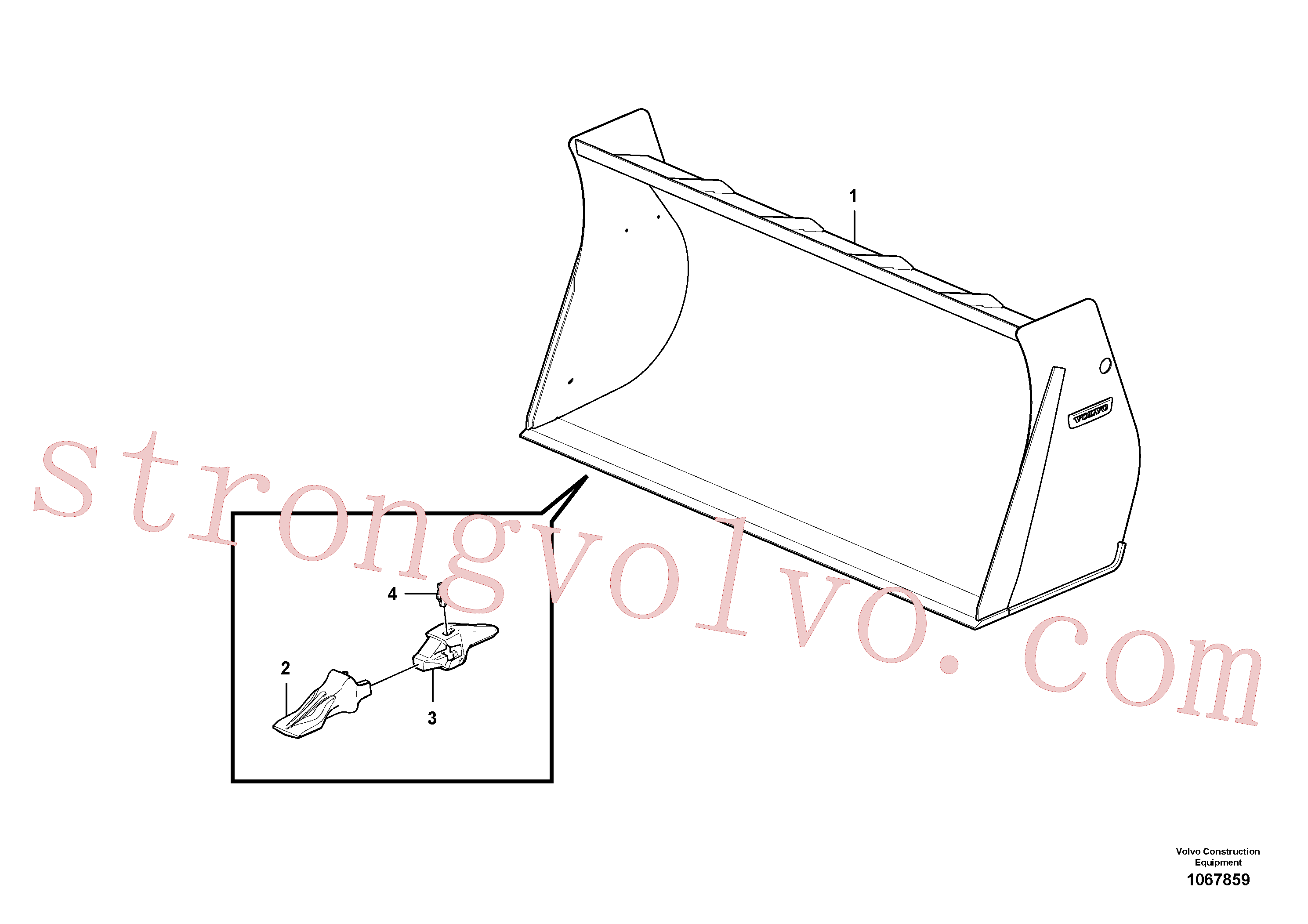 VOE15633938 Volvo Balde, direito com dentes(1067859 Montagem)