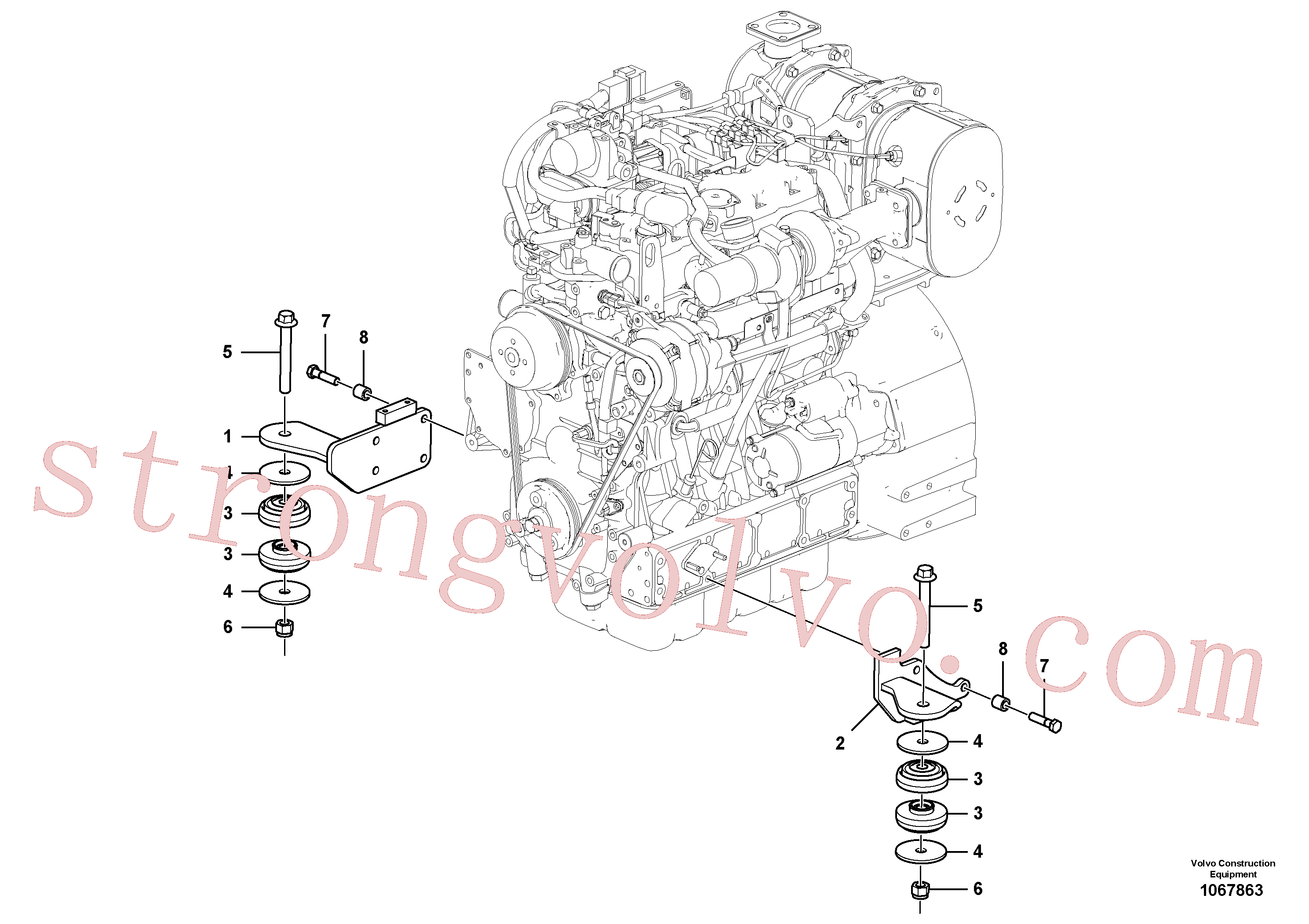 VOE16208762 Volvo Suporte do motor(1067863 Montagem)