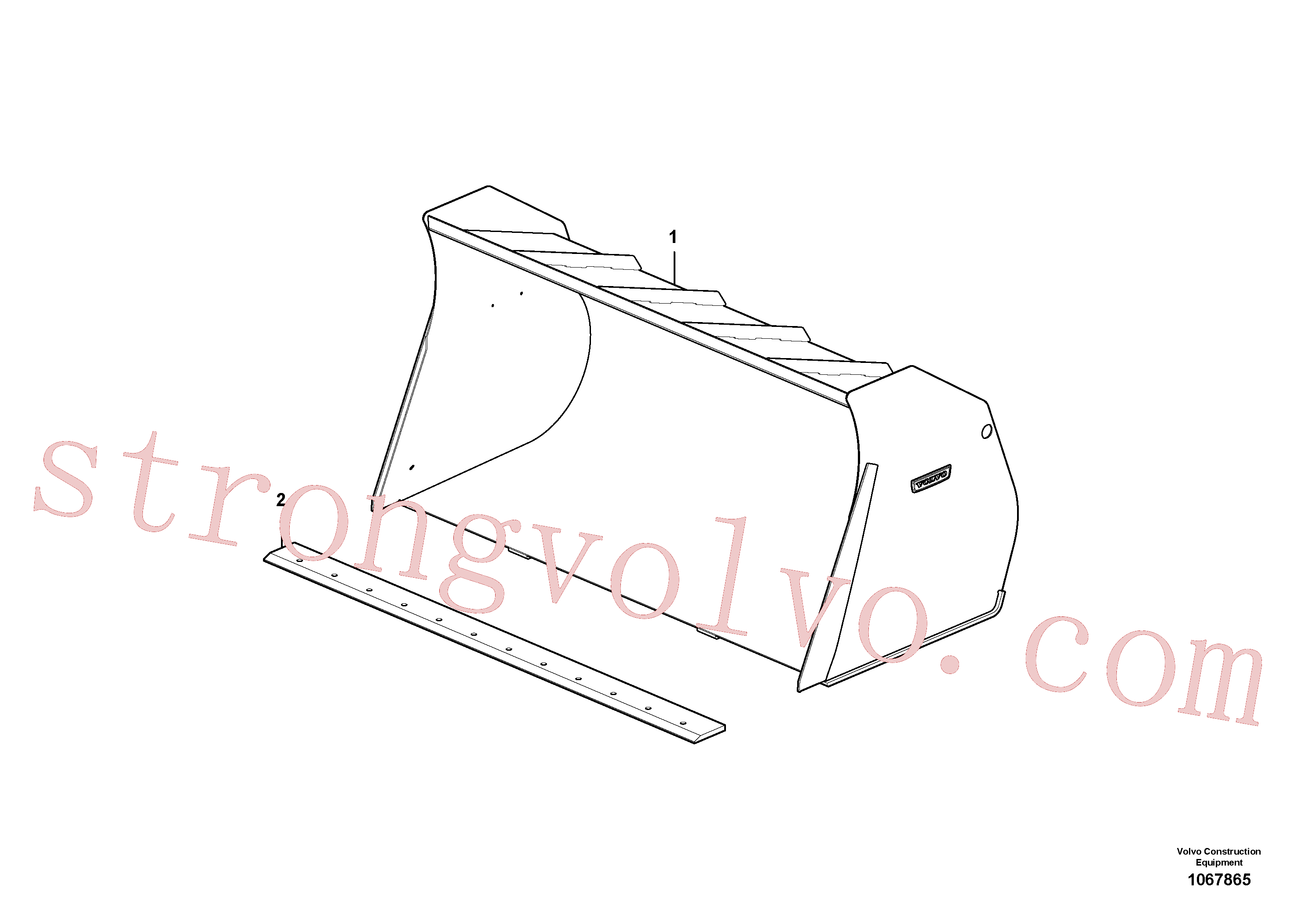 VOE11305228 Volvo Balde, face recta sem dentes(1067865 Montagem)