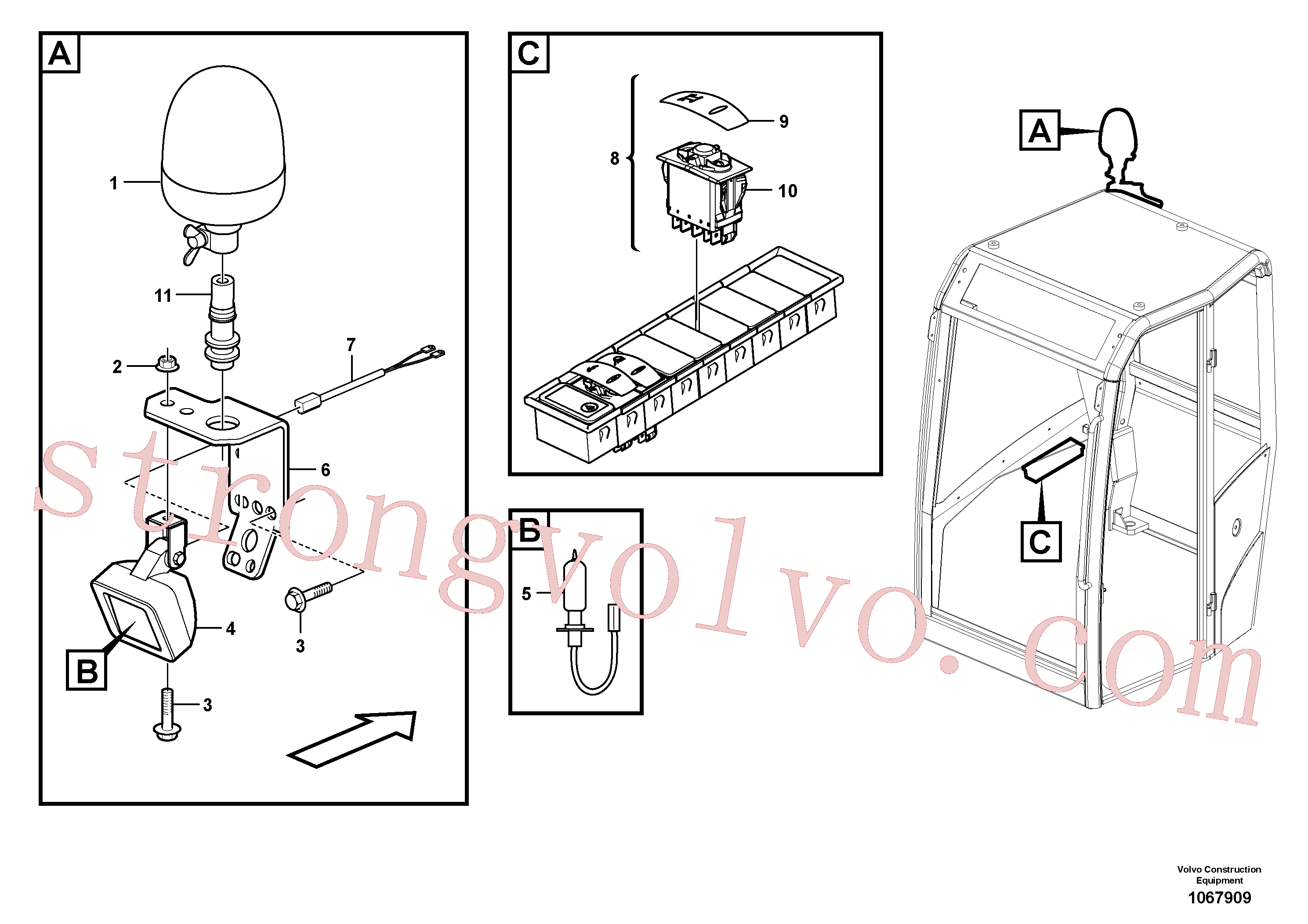 VOE11809129 Volvo Luz intermitente(1067909 Montagem)