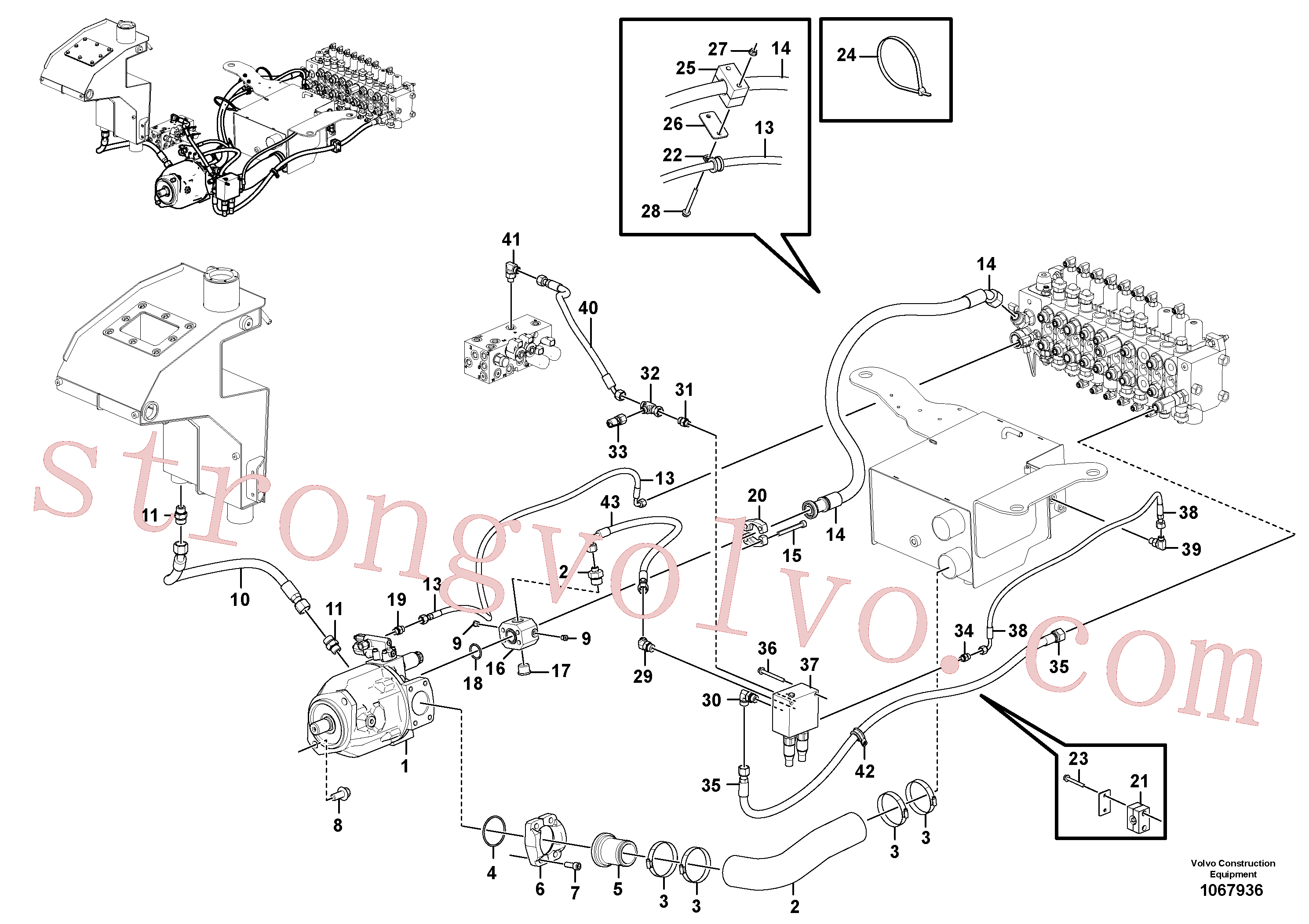 VOE936537 Mangueira completa Inscreva-se para Volvo Acessórios para escavadeira