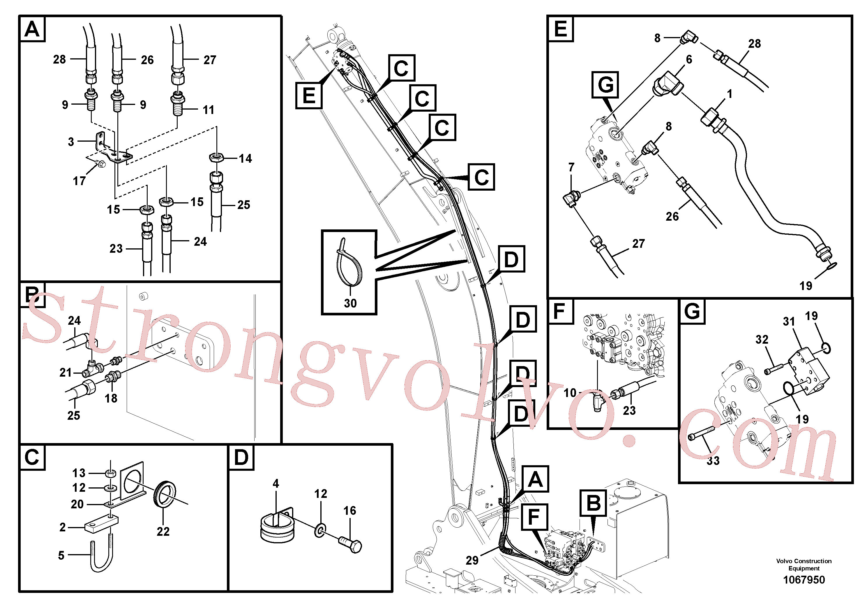 VOE937716 Volvo Hidráulica de serviço, ruptura do braço de afundamento(1067950 Montagem)