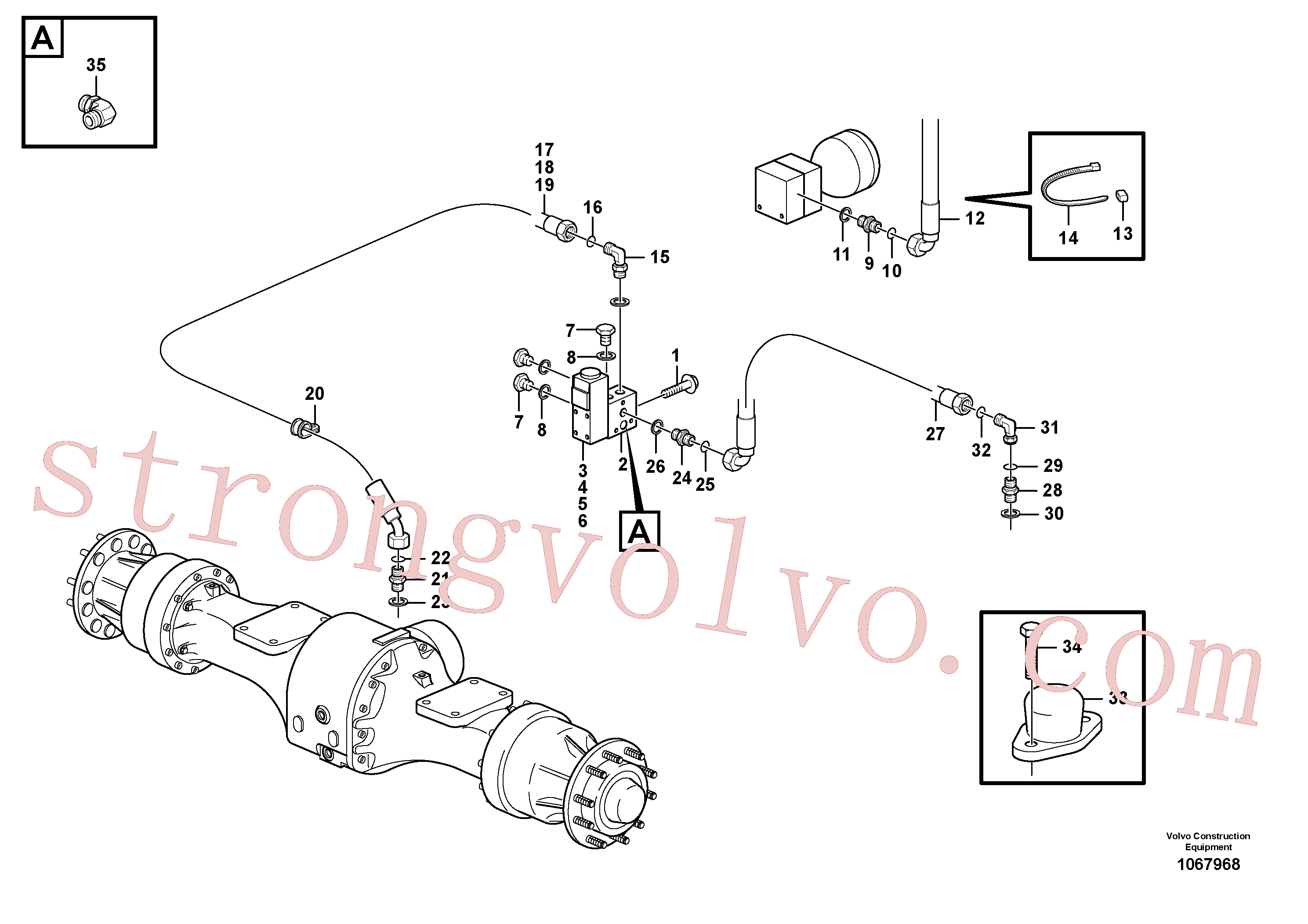 VOE927503 Volvo Comandos, bloqueio do diferencial(1067968 Montagem)