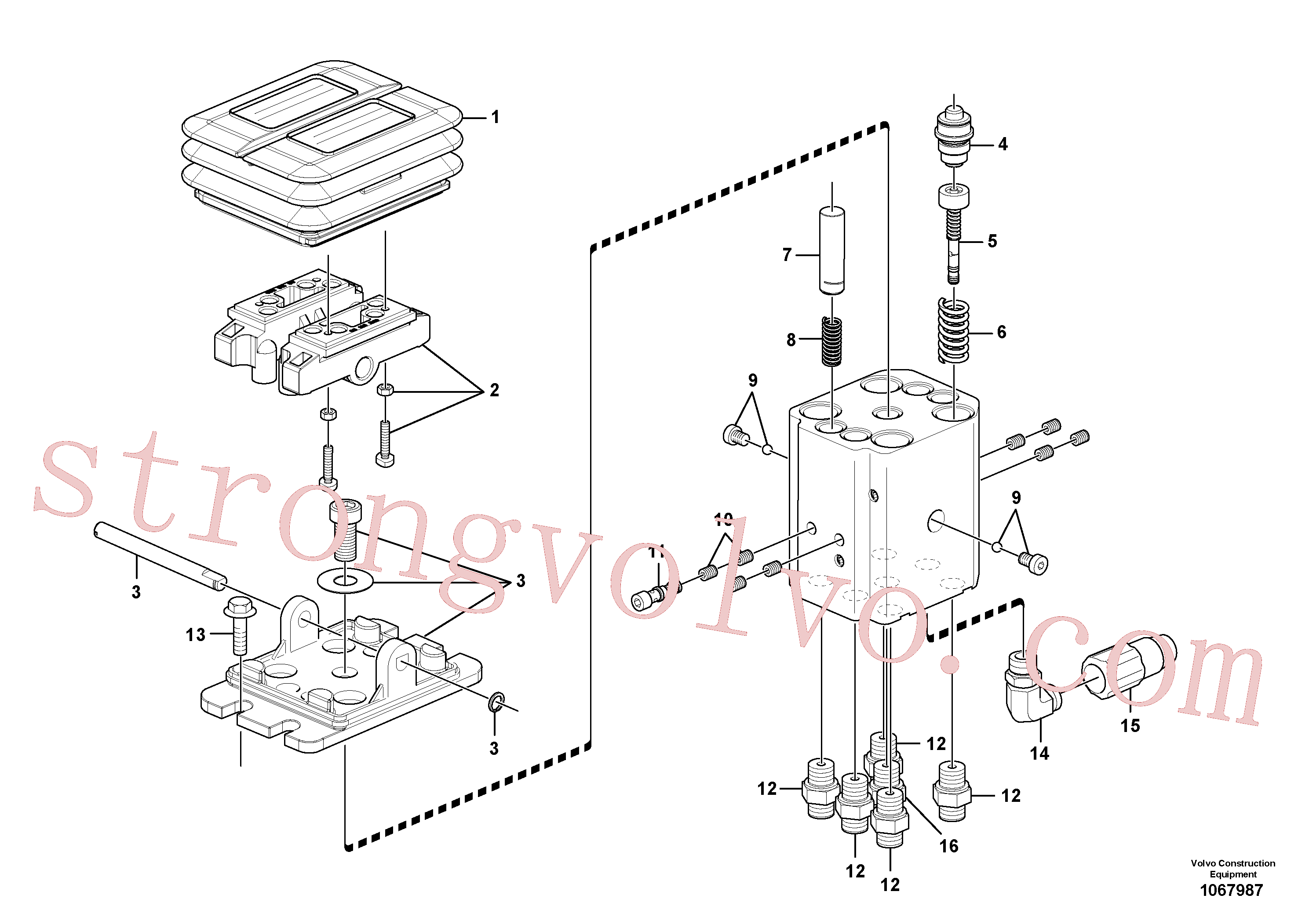 VOE15645064 Volvo Pedal da válvula de comando à distância, motor de curso(1067987 Montagem)