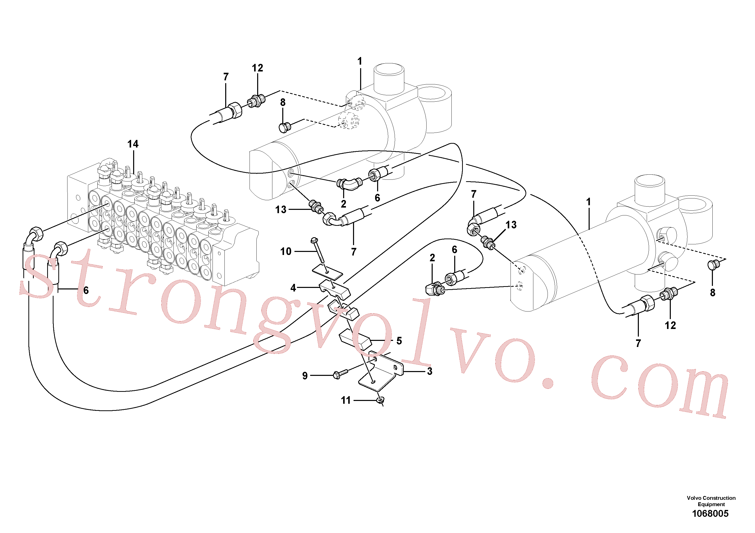 VOE984646 Volvo Sistema de rotação da lança(1068005 Montagem)