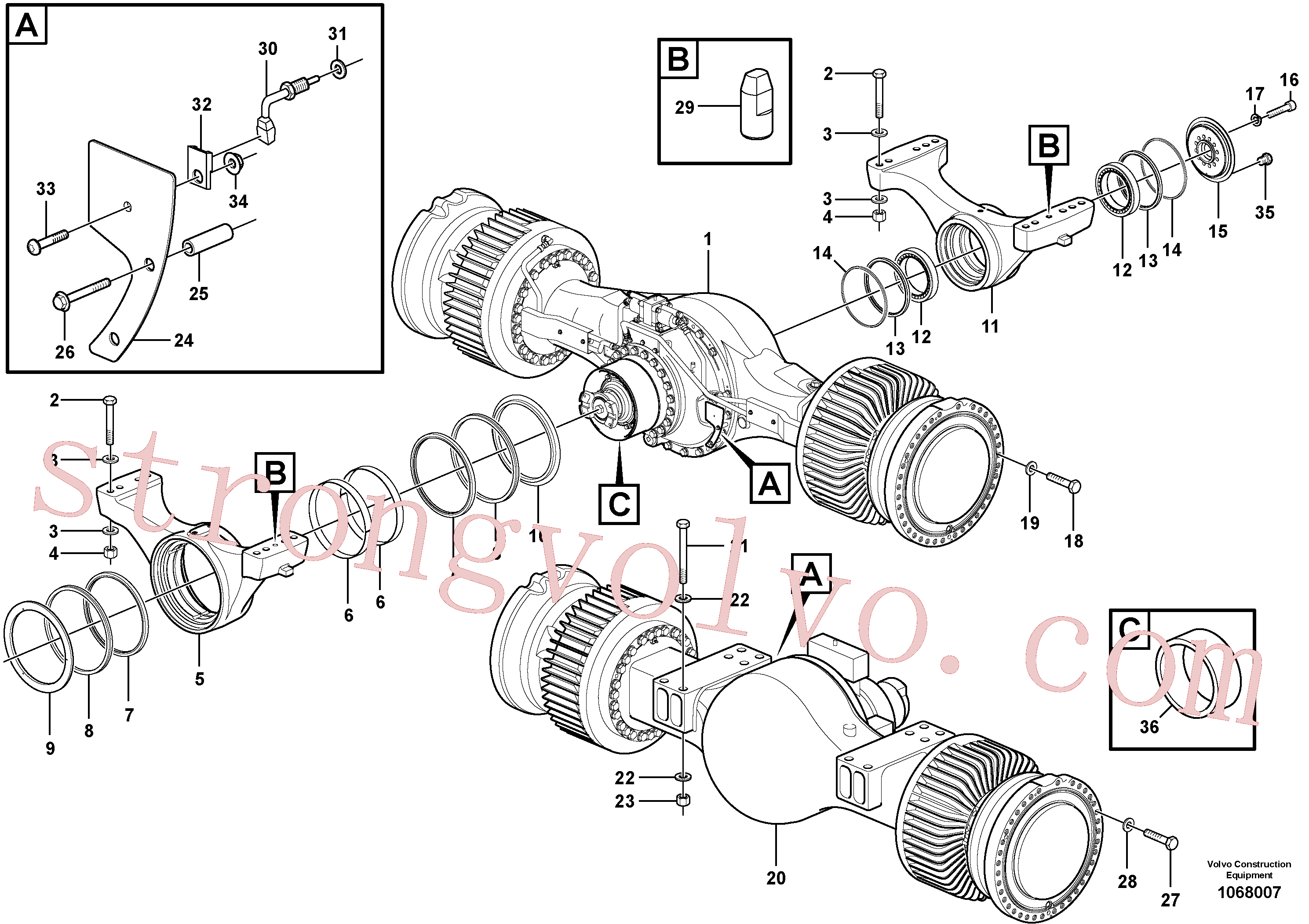 VOE983373 Volvo Eixos planetários com acessórios(1068007 Montagem)