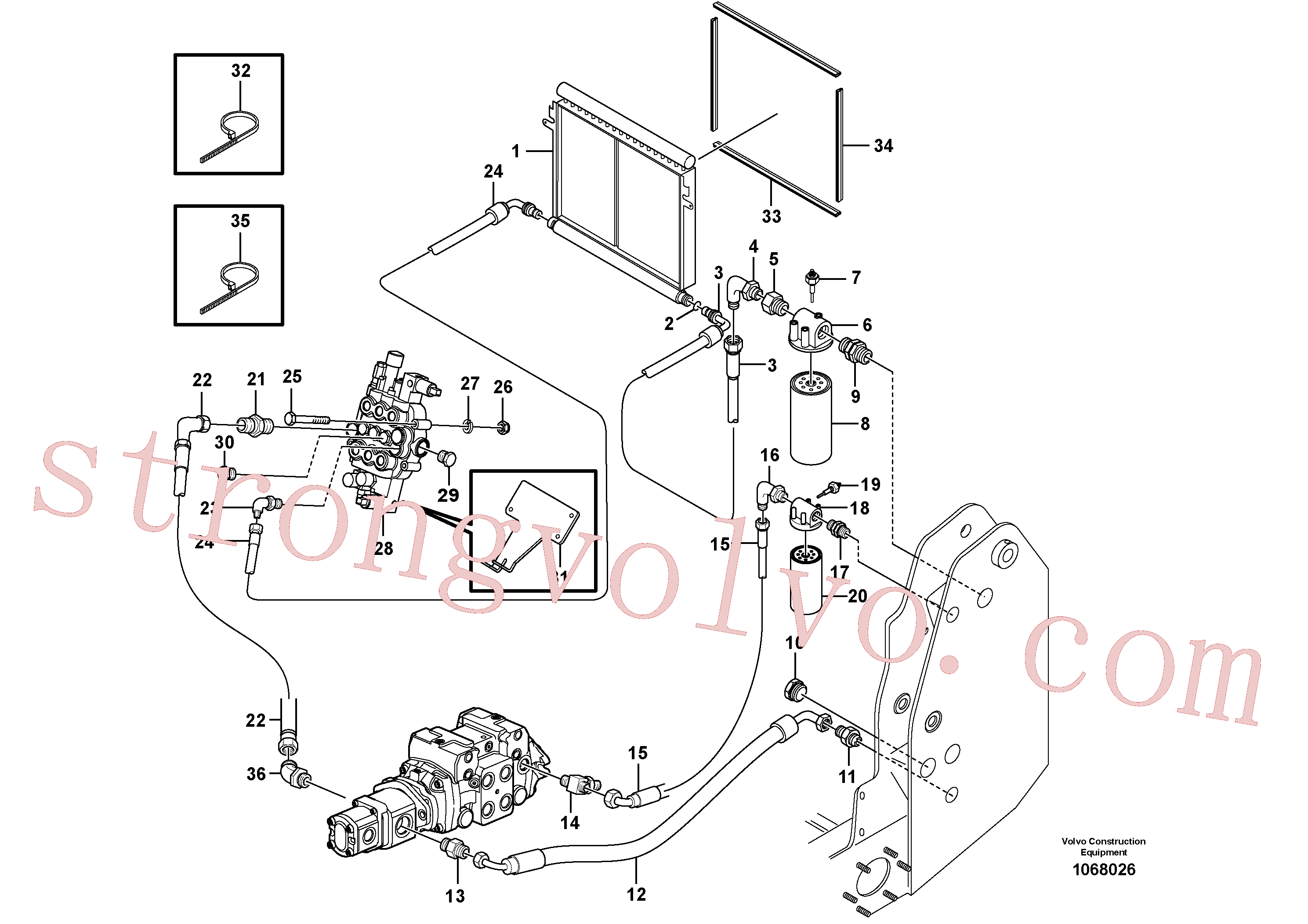 Volvo Acessórios para escavadeira VOE955541 Parafuso sextavado Acessórios