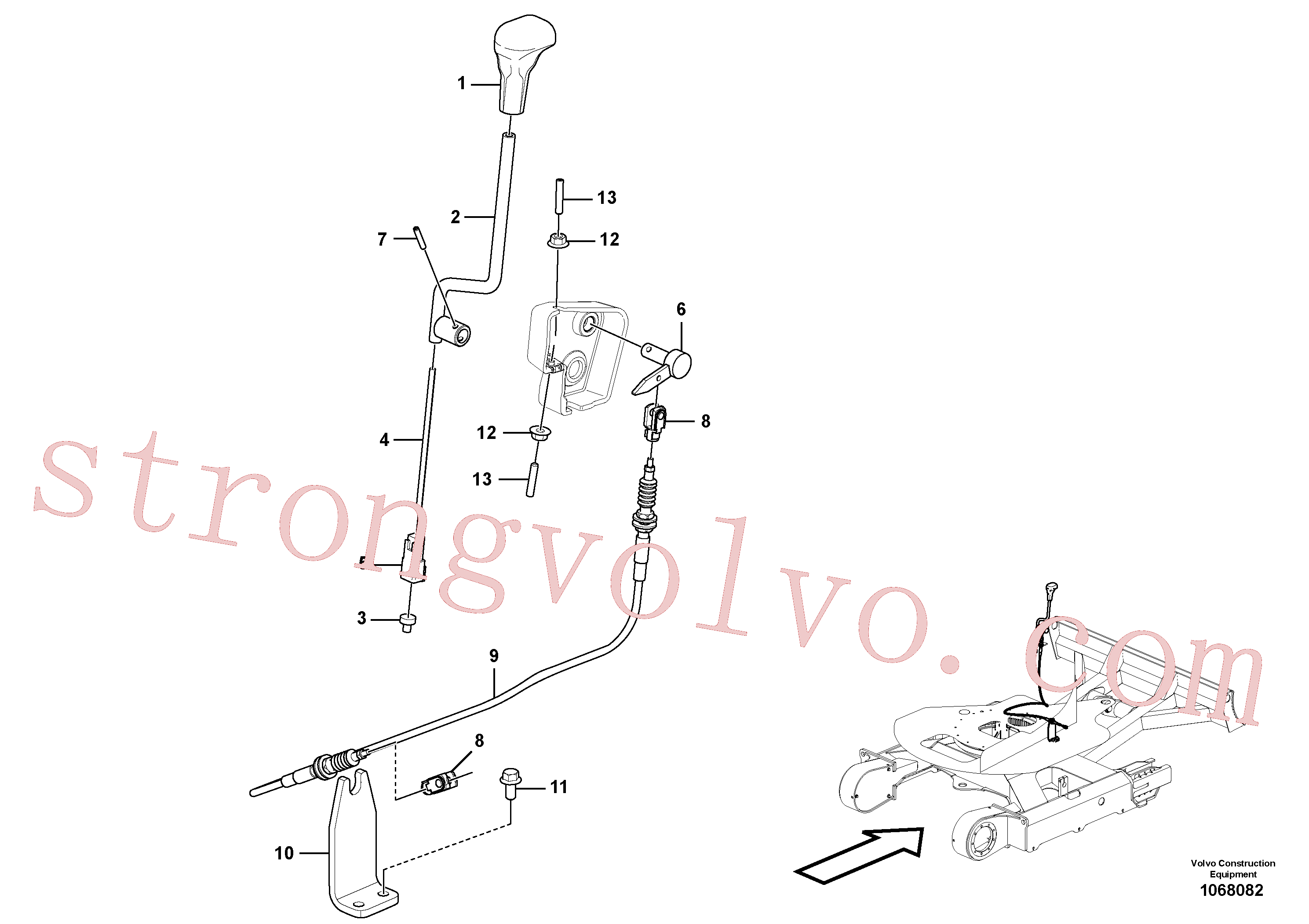 VOE11803692 Volvo Alavanca de comando: lâmina de terraplanagem(1068082 Montagem)