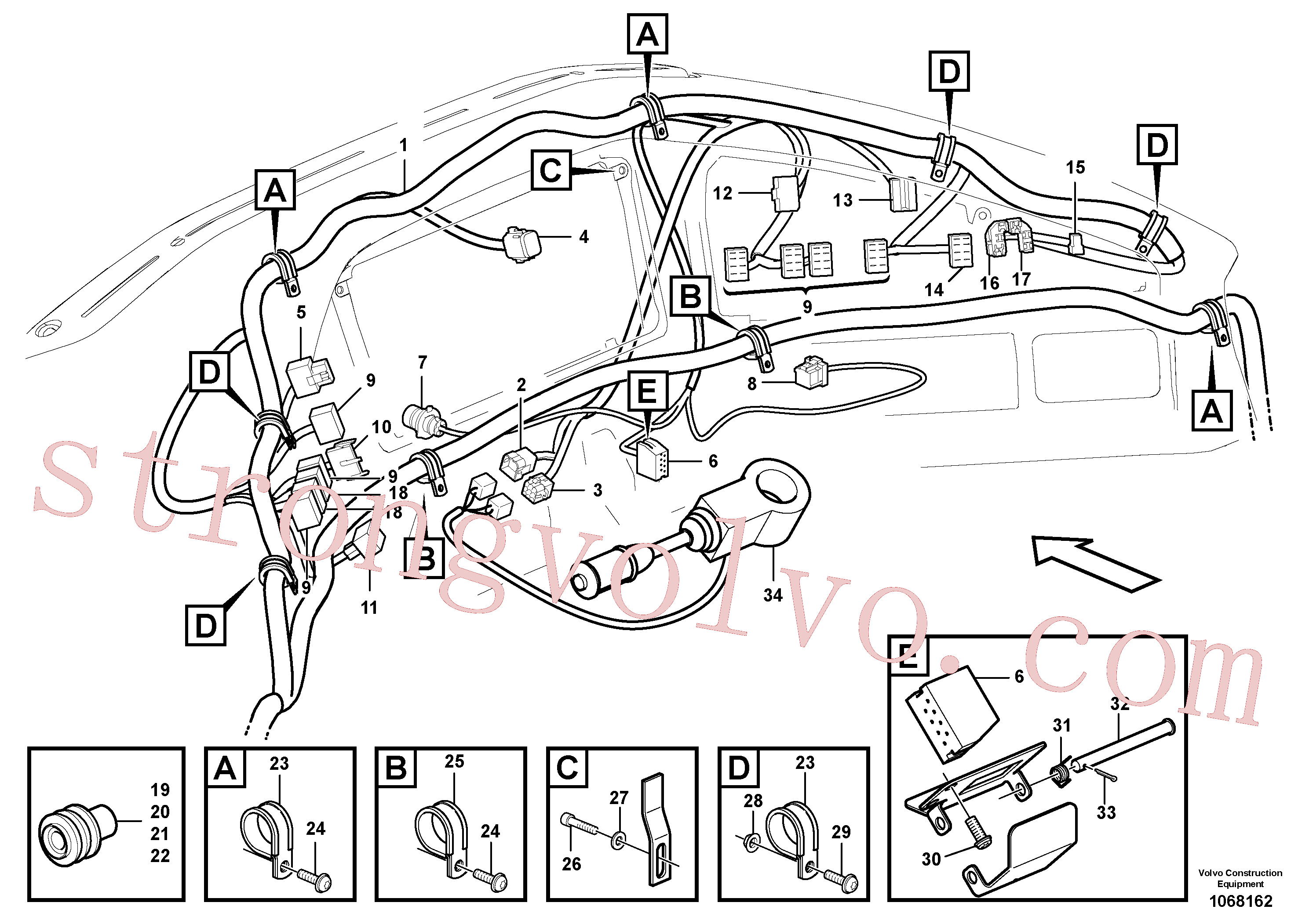 VOE13965483 Volvo Cablagem, painel de instrumentos(1068162 Montagem)