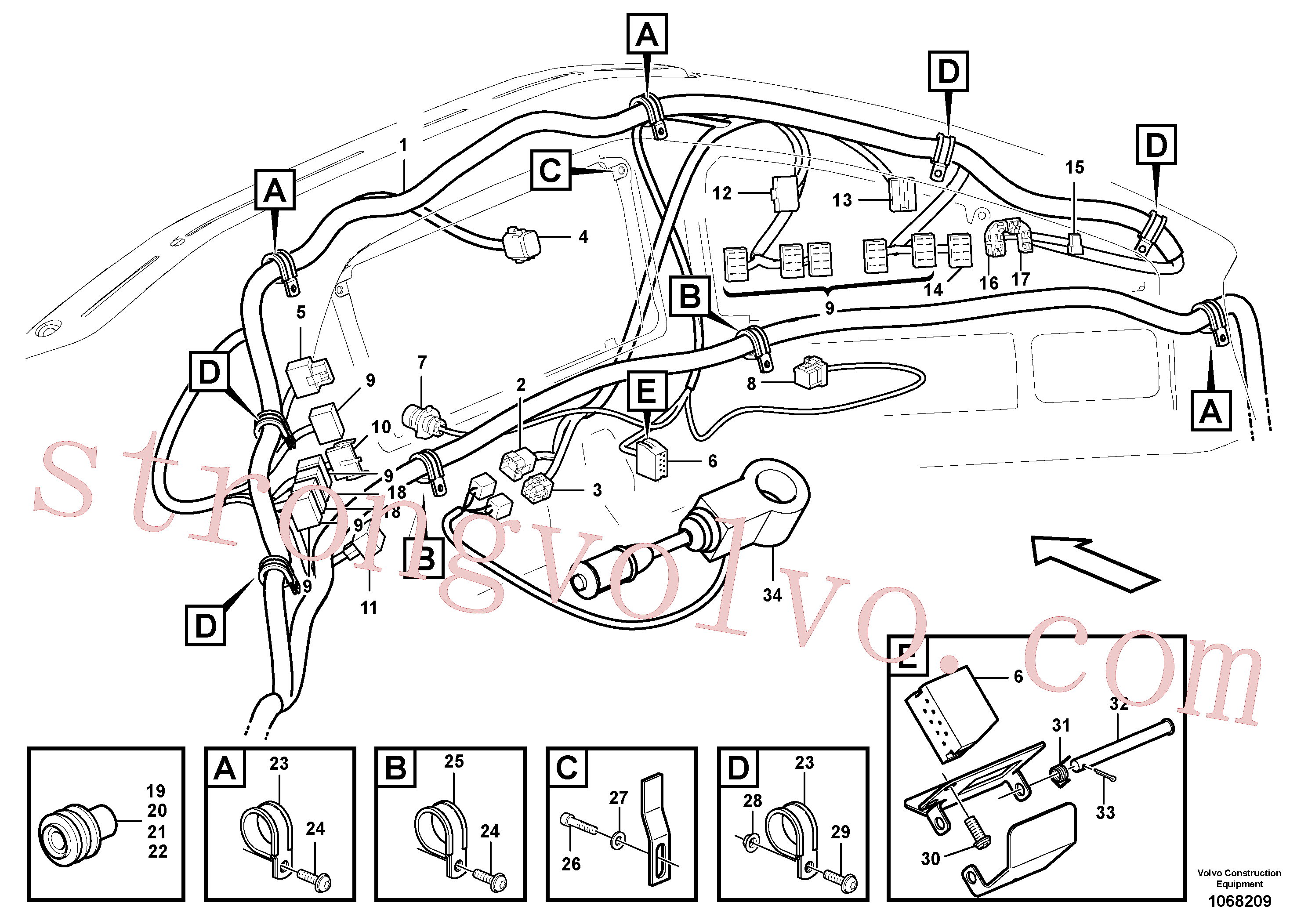 VOE20367826 Volvo Cablagem, painel de instrumentos(1068209 Montagem)