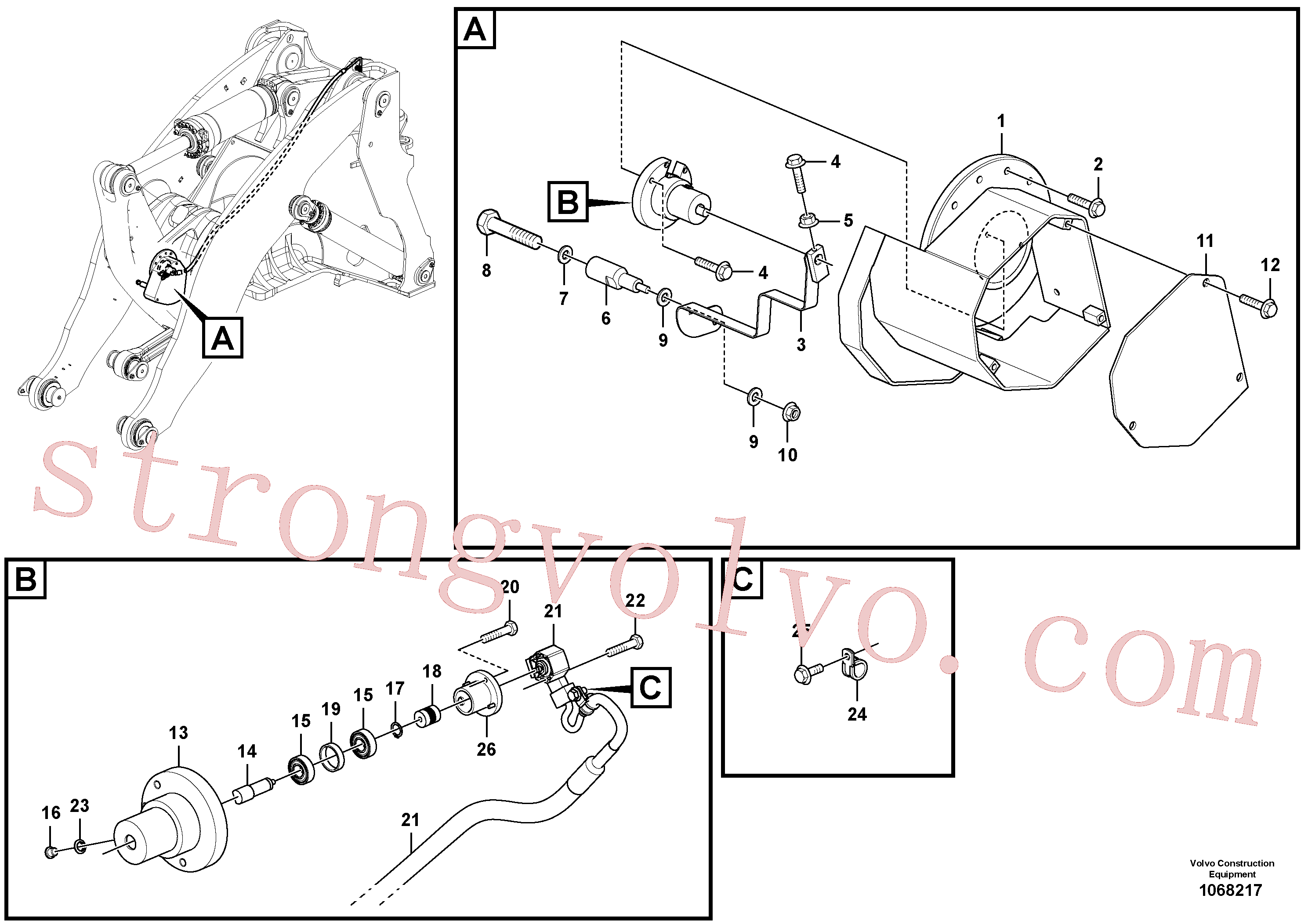 China Made RM96711148 Anel de fixação Volvo Acessórios para escavadeira