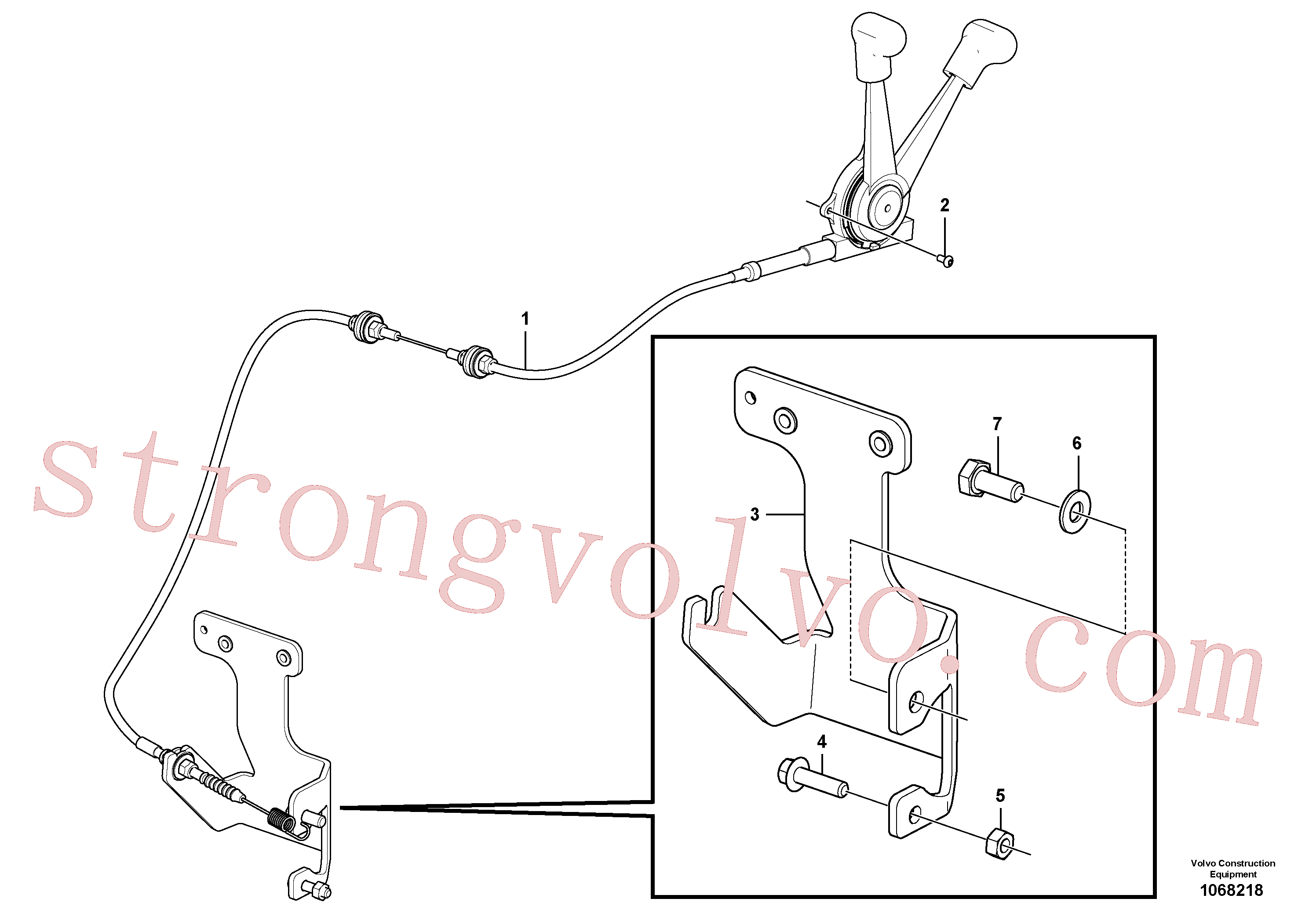 VOE963895 Volvo Acelerador de mão(1068218 Montagem)