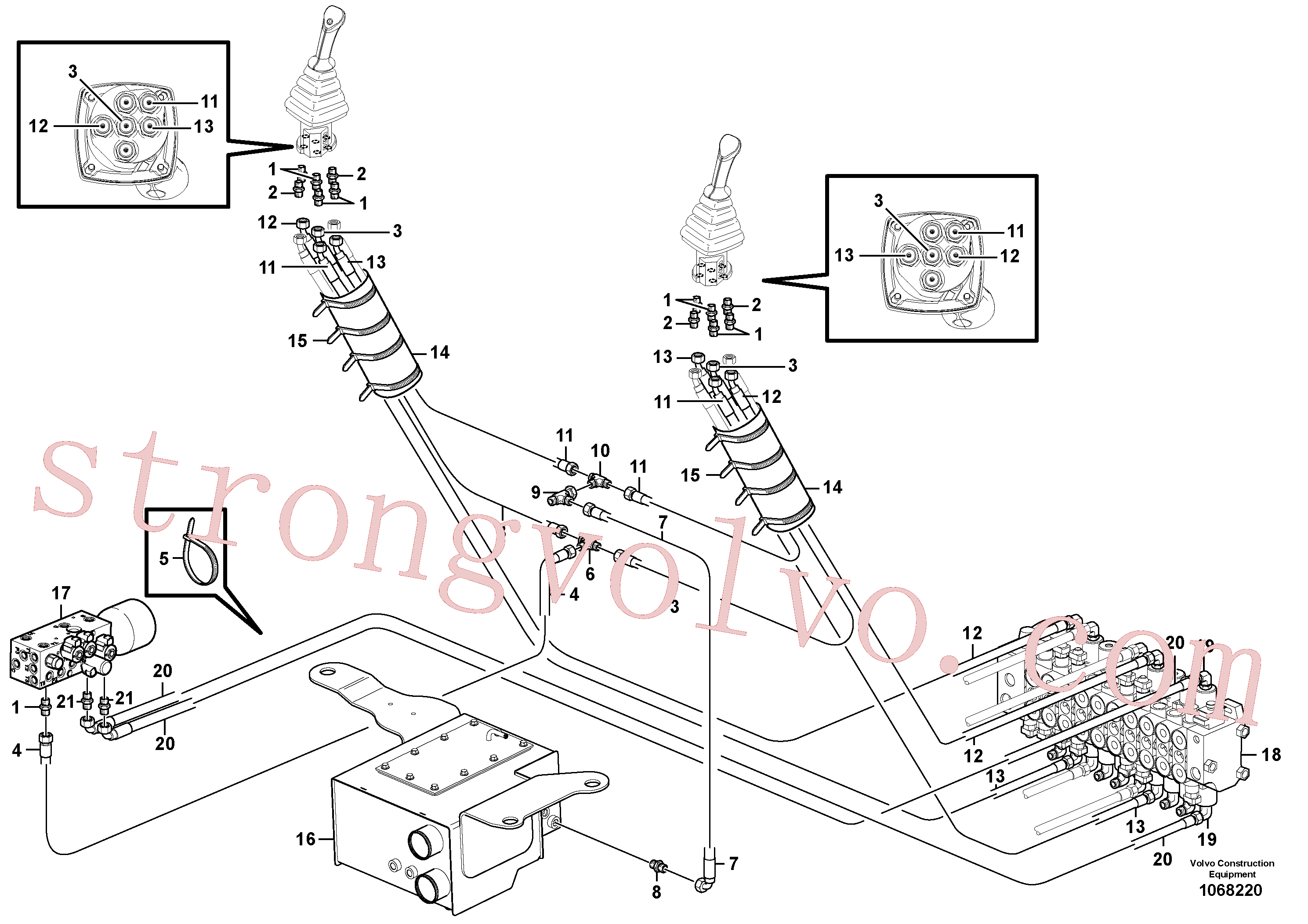 VOE15005654 Volvo Servo-sistema, comandos da escavadora(1068220 Montagem)
