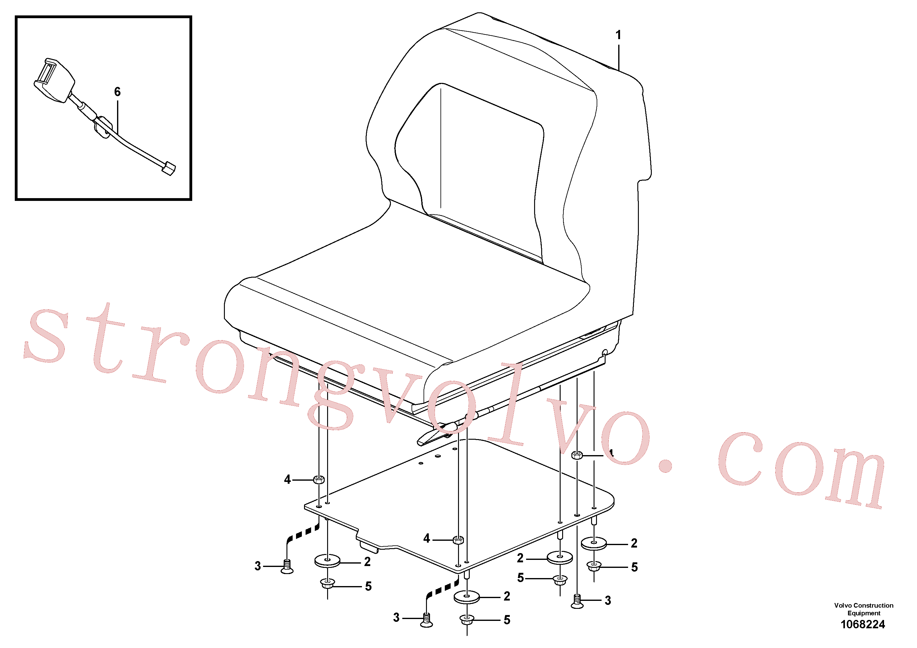 VOE997407 Volvo Banco do operador com acessórios(1068224 Montagem)