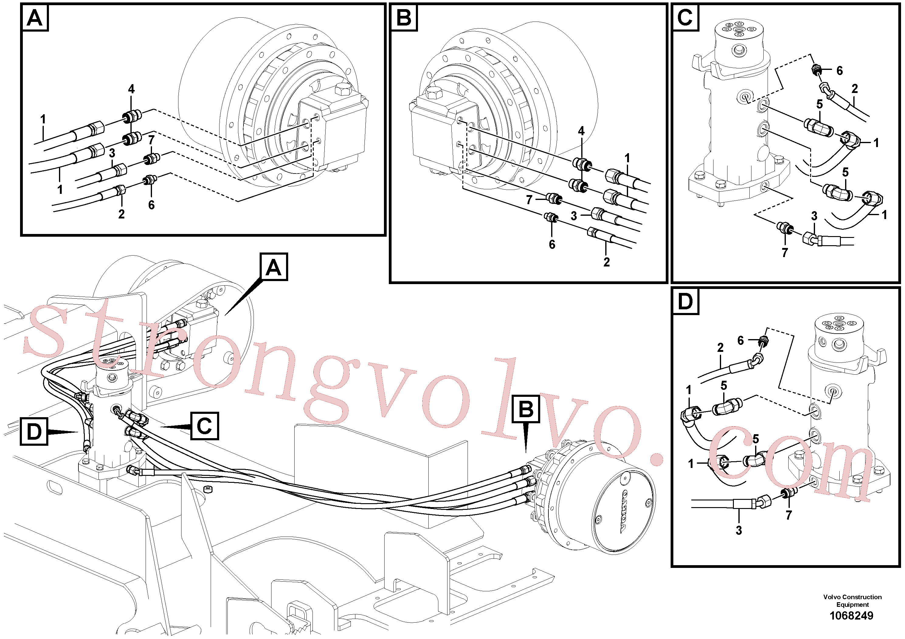 VOE17210978 Volvo Linha da rótula, rótula ao motor de curso(1068249 Montagem)
